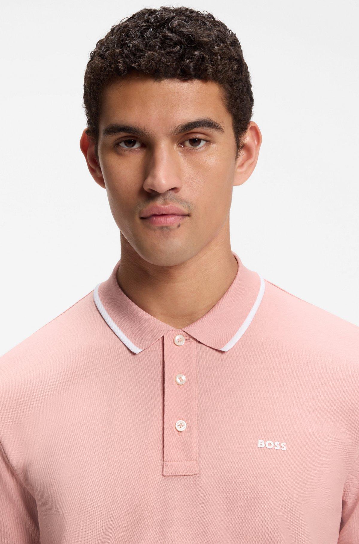 Cotton-piqué polo shirt with contrast tipping Product Image