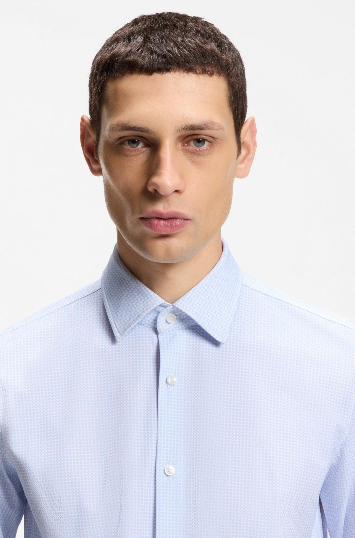 Printed slim-fit shirt in performance-stretch jersey Product Image