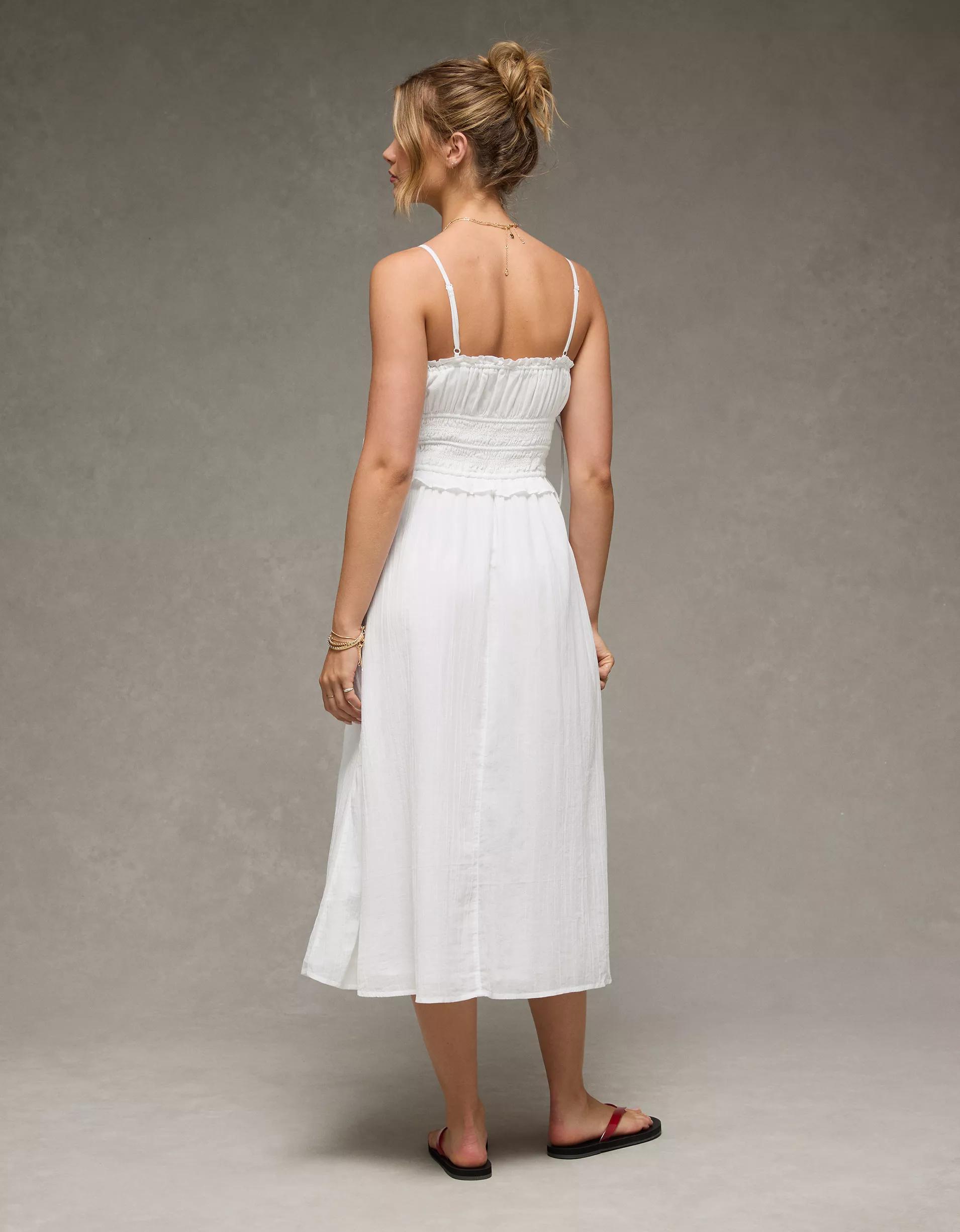 AE Corded Smocking Midi Dress Product Image