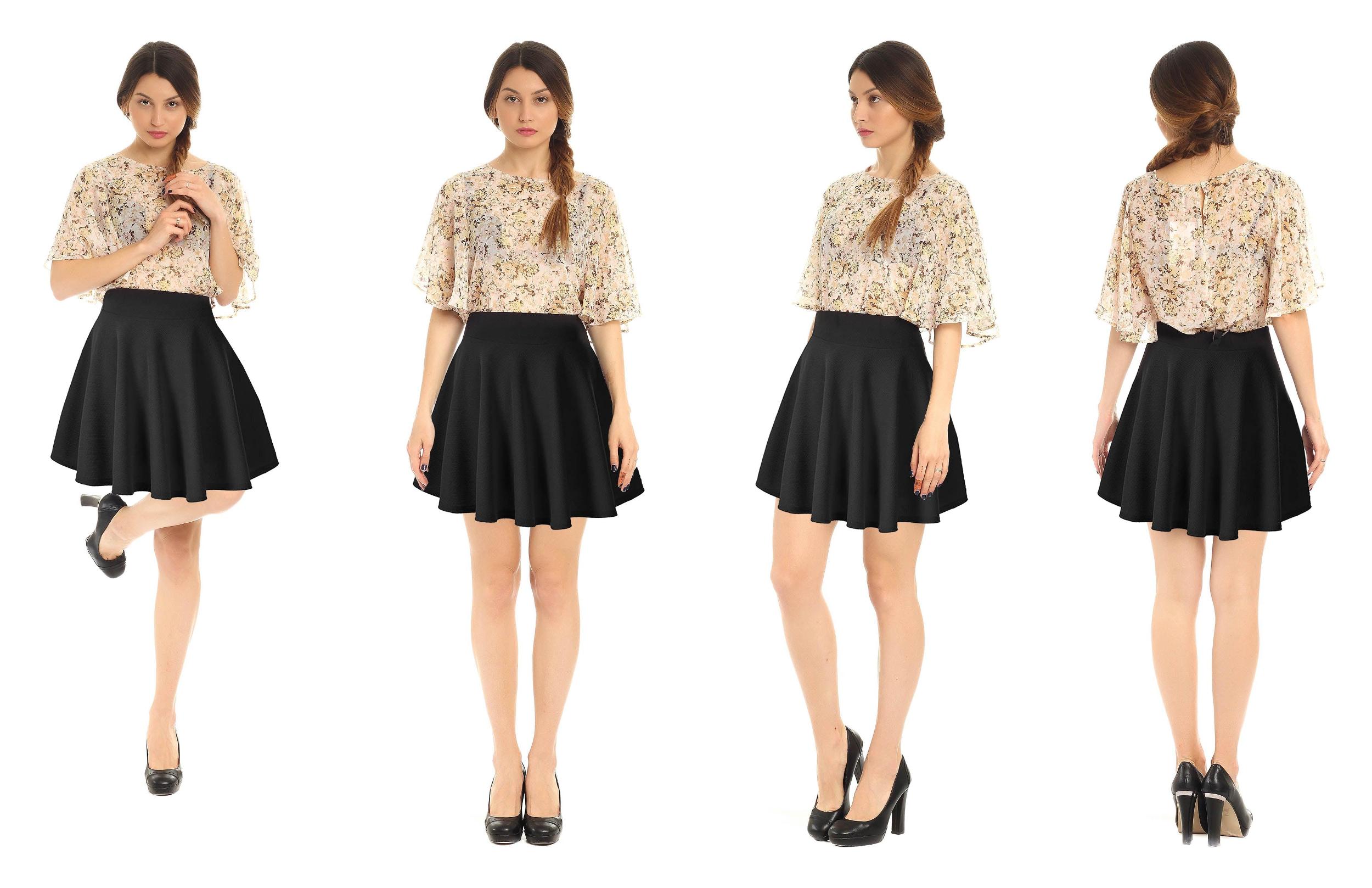 Basic Versatile Skater Skirt Product Image