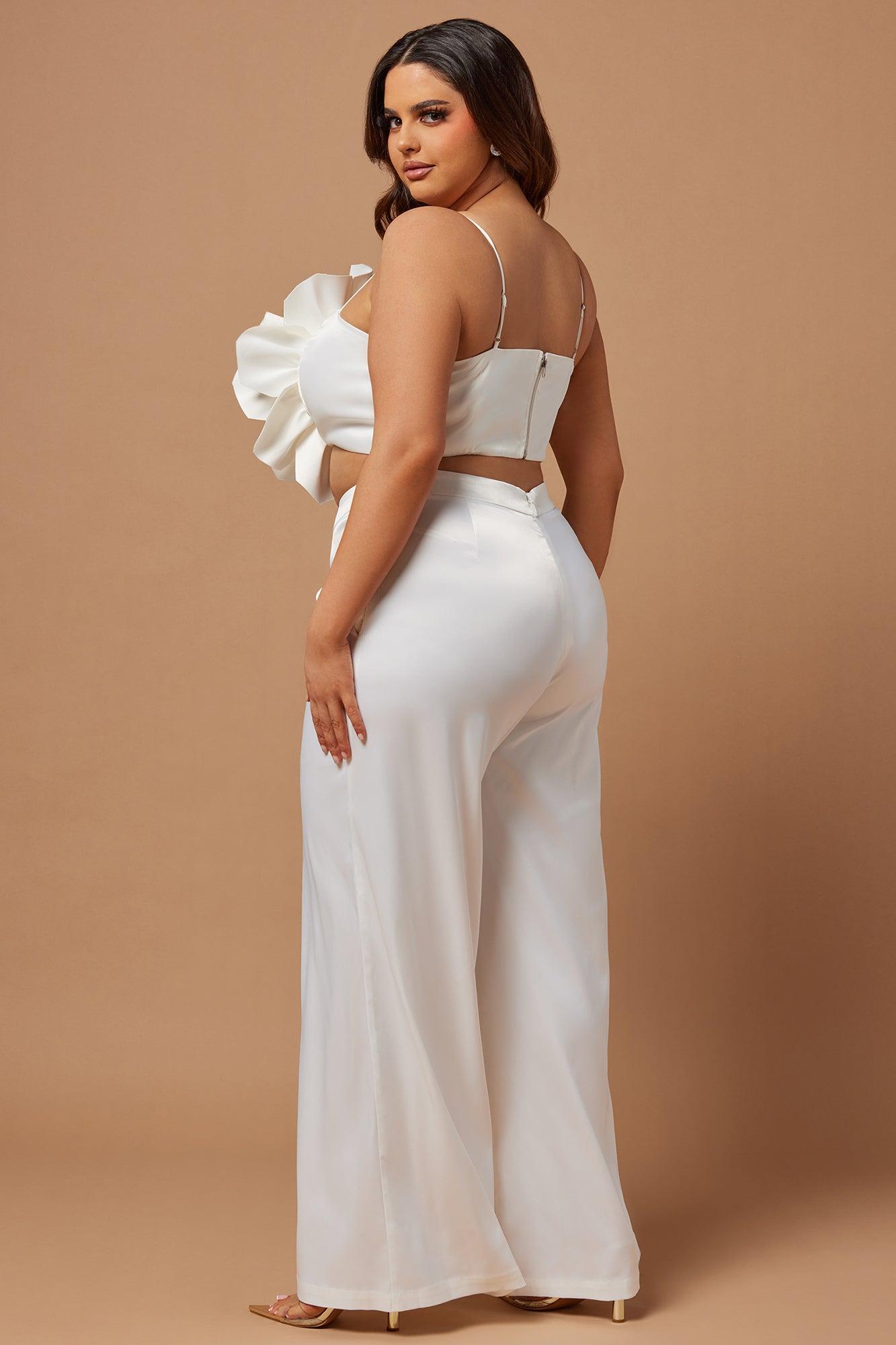 Rosalia Flower Pant Set - White Product Image