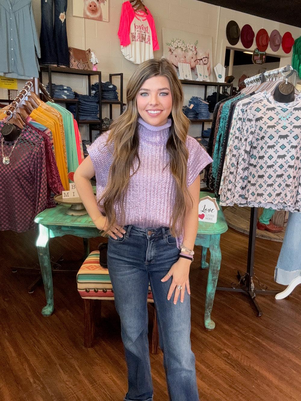 Metallic Foil Sweater Top- 3 Colors Product Image