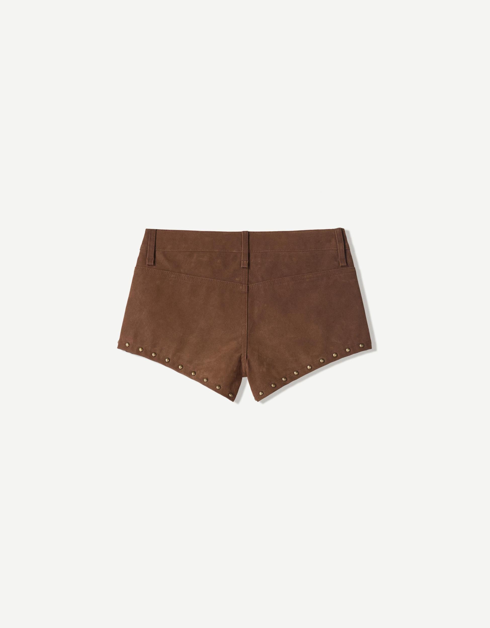 Studded faux suede shorts Product Image