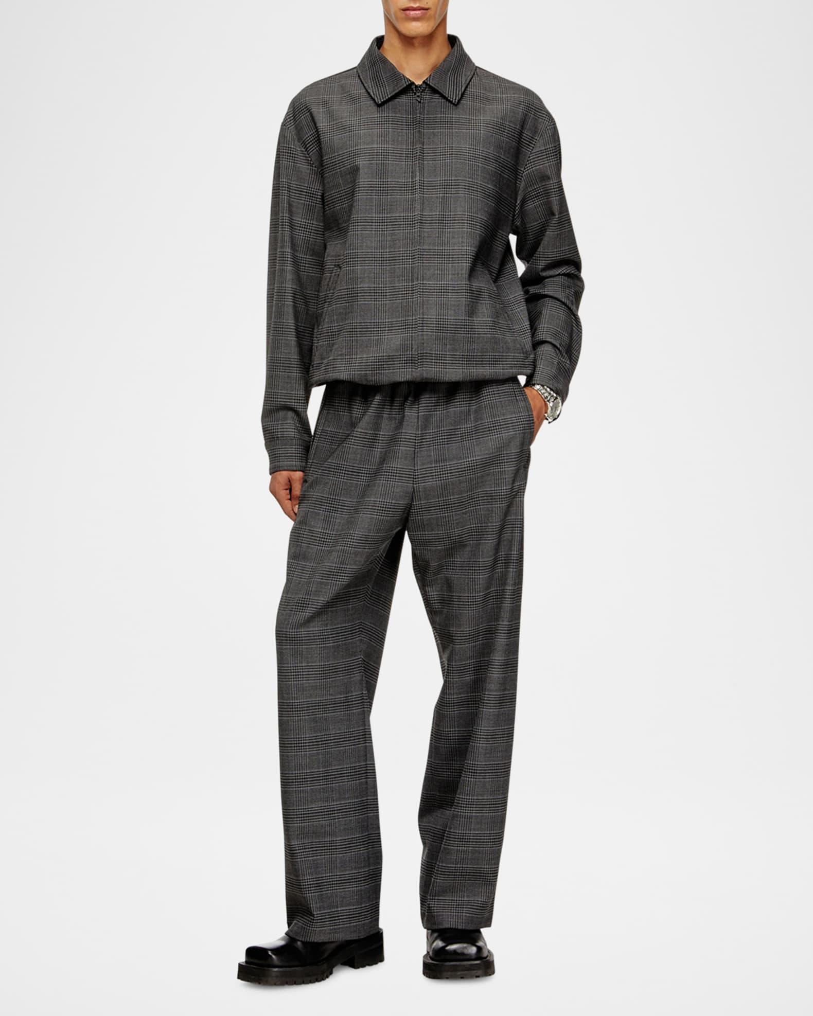 Men's J-Ting Satin and Prince of Wales Full-Zip Coach Jacket Product Image