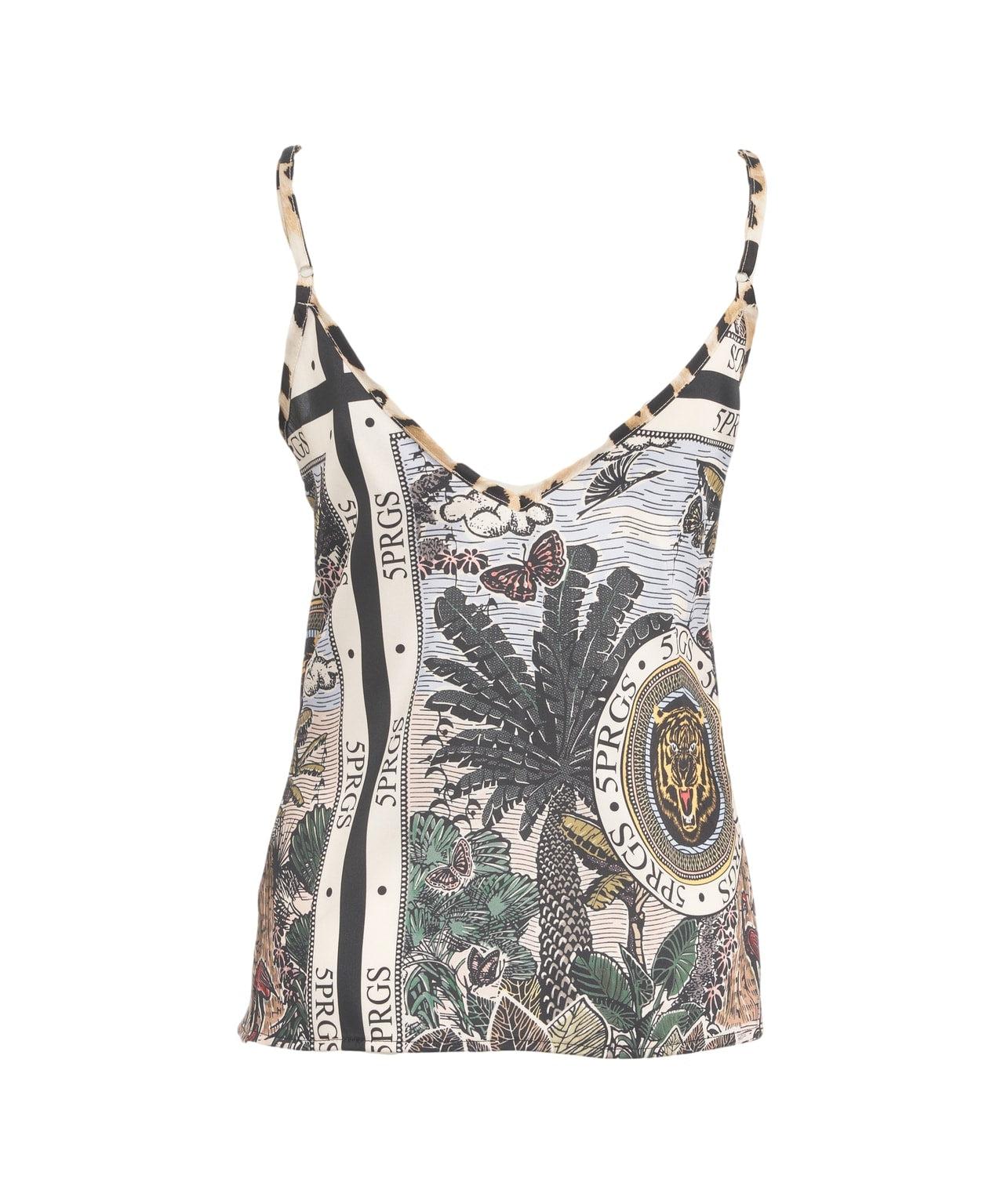 Satin camisole with print Product Image