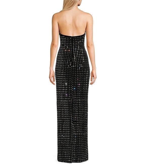 B. Darlin Velvet Rhinestone V-Neck Halter Dress Product Image