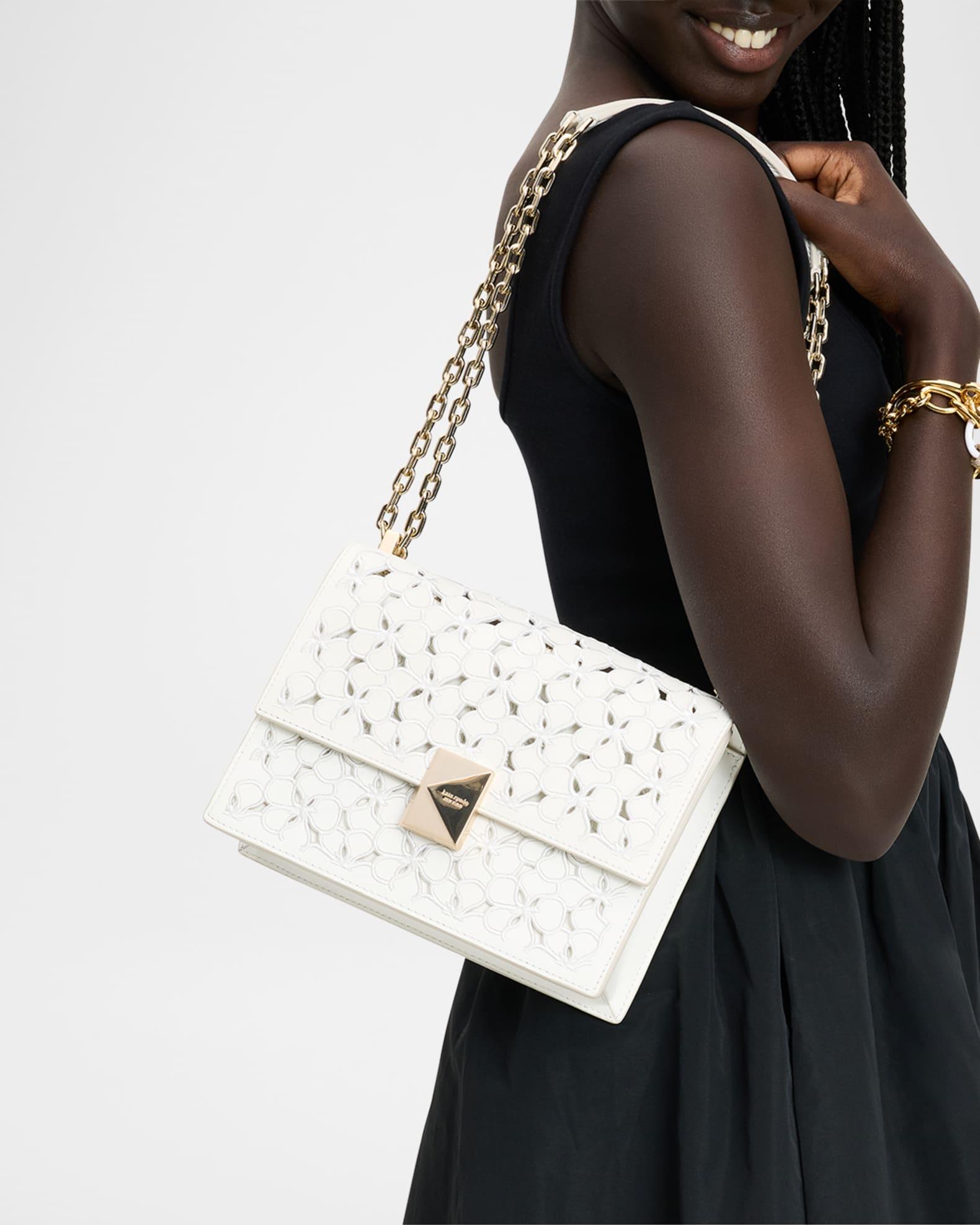 deco flower eyelet leather shoulder bag Product Image