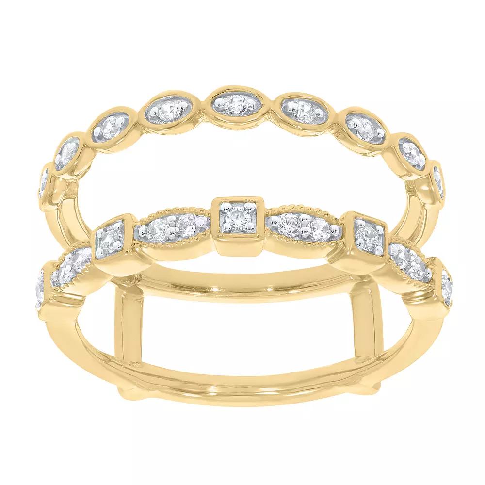 Sterling Silver 1/5 Carat T.W. Diamond Enhancer Ring, Women's, Size: 7, Gold Tone Product Image