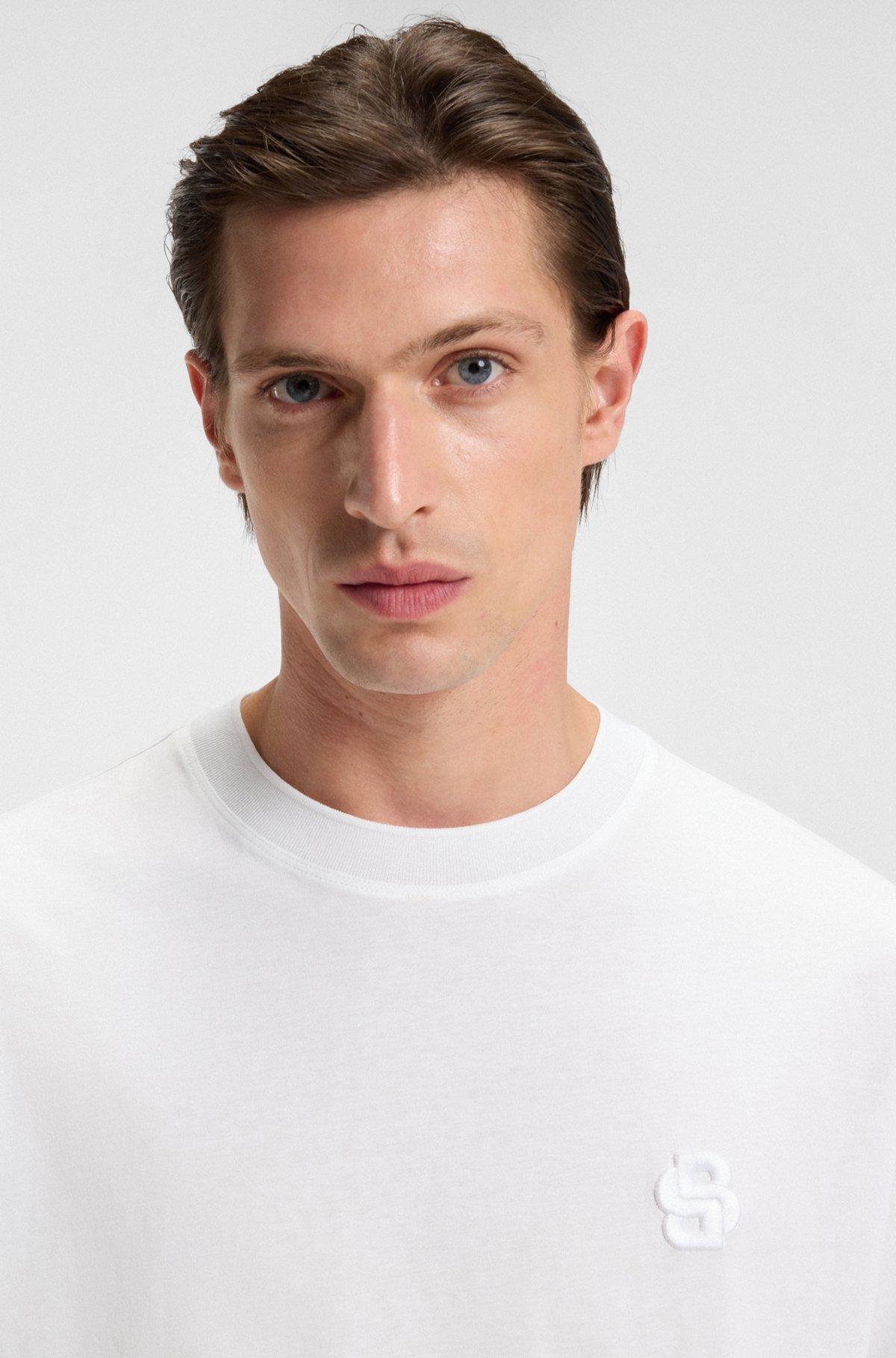 BOSS SELECTED BY SHOHEI OHTANI Mercerized-cotton T-shirt with Double B monogram Product Image