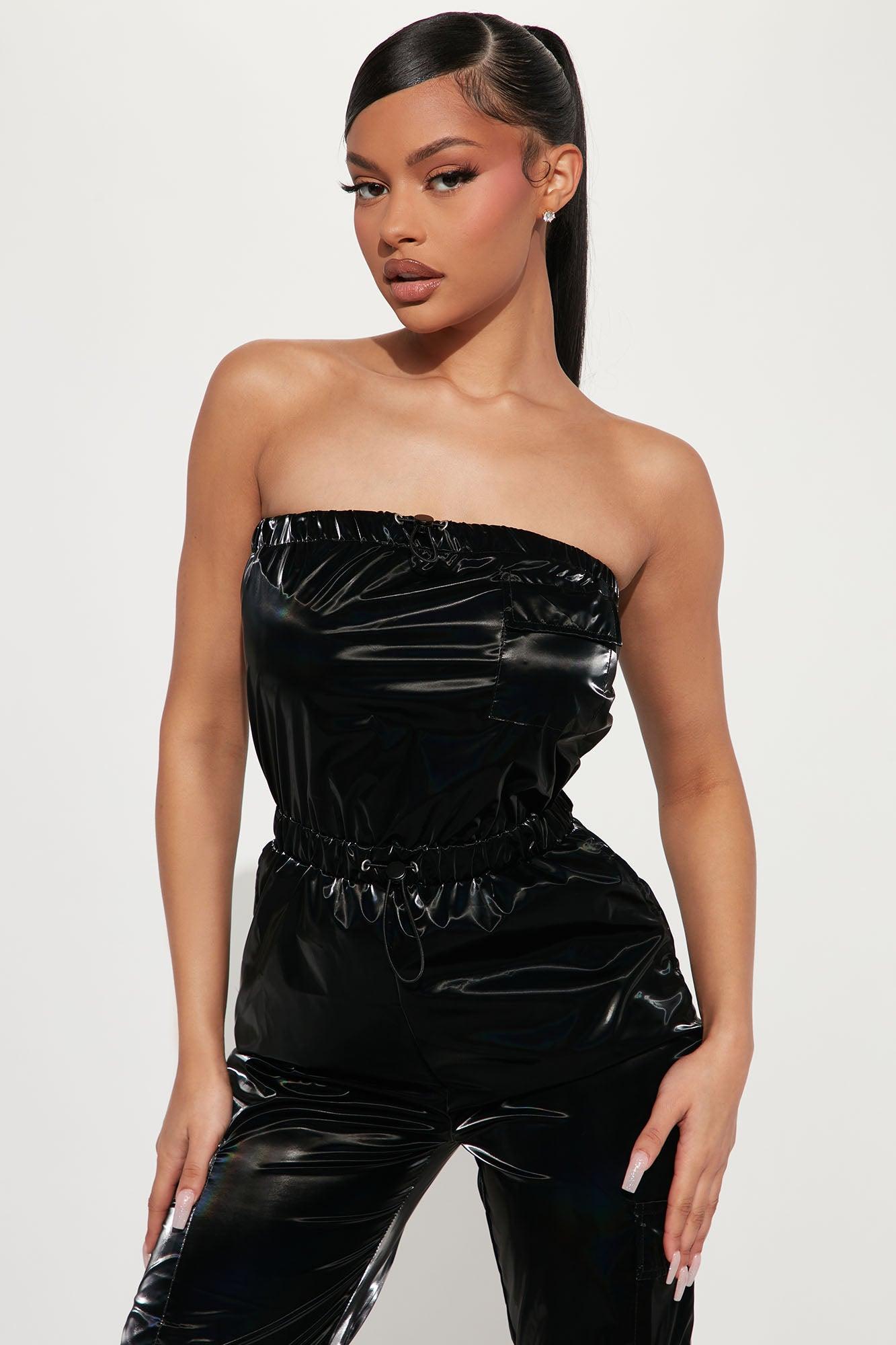 She's A Vibe Cargo Jumpsuit - Black Product Image