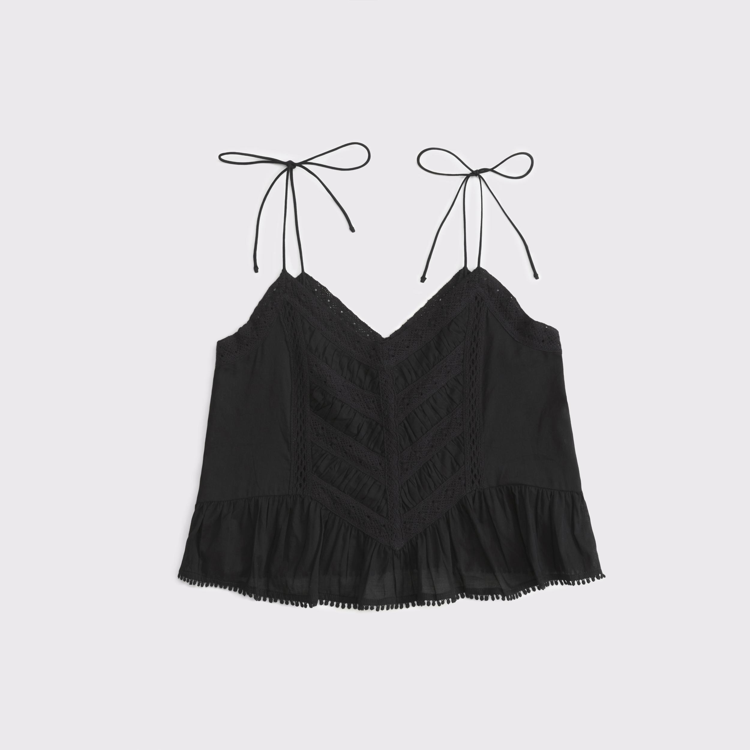 Lace-Trim Tie-Strap Cami Product Image