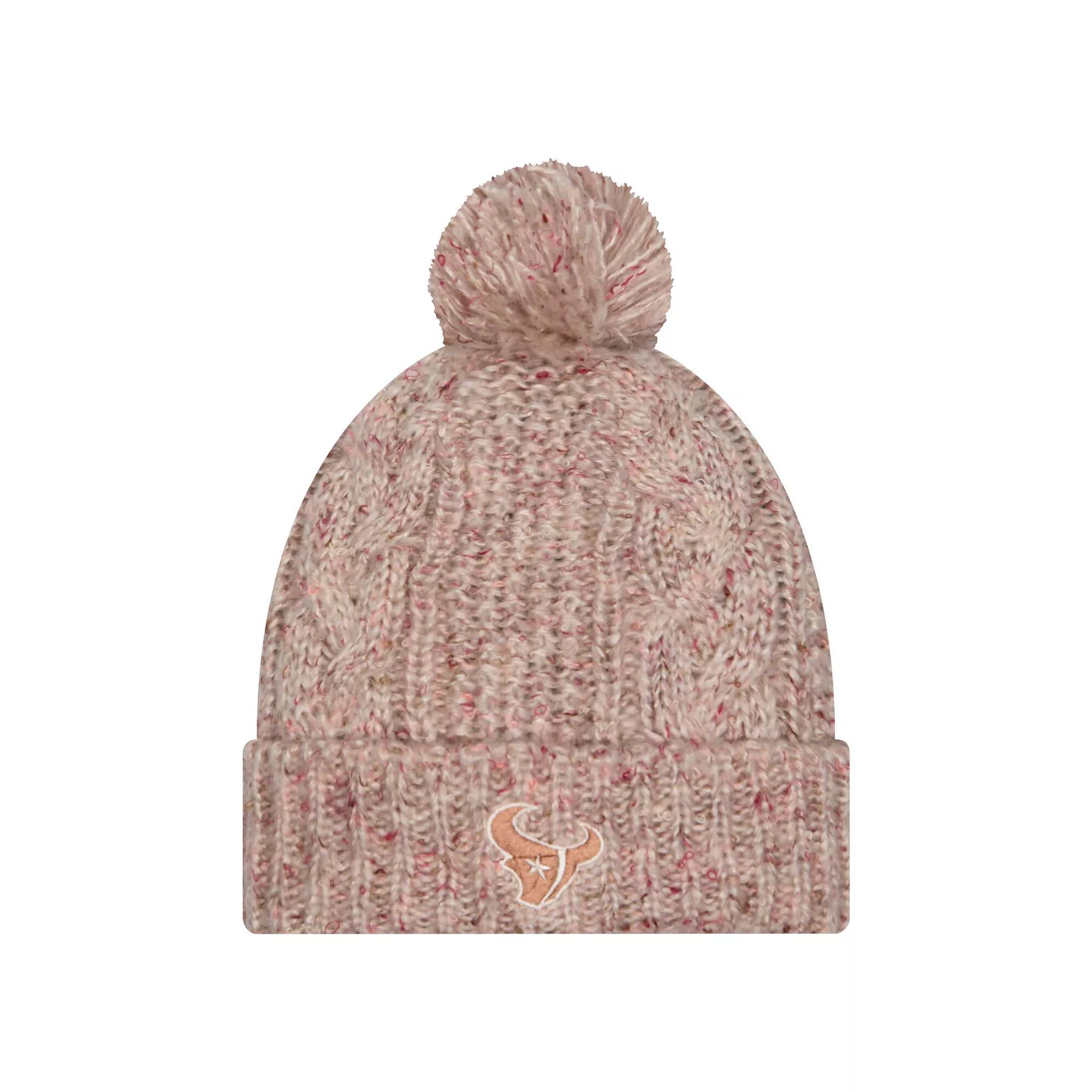 Women's New Era Stone Houston Texans Trendy Tone Cuffed Knit Hat with Pom, Team Product Image