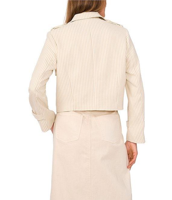 1. STATE Striped Double Breasted Long Sleeve Lapel Jacket Product Image