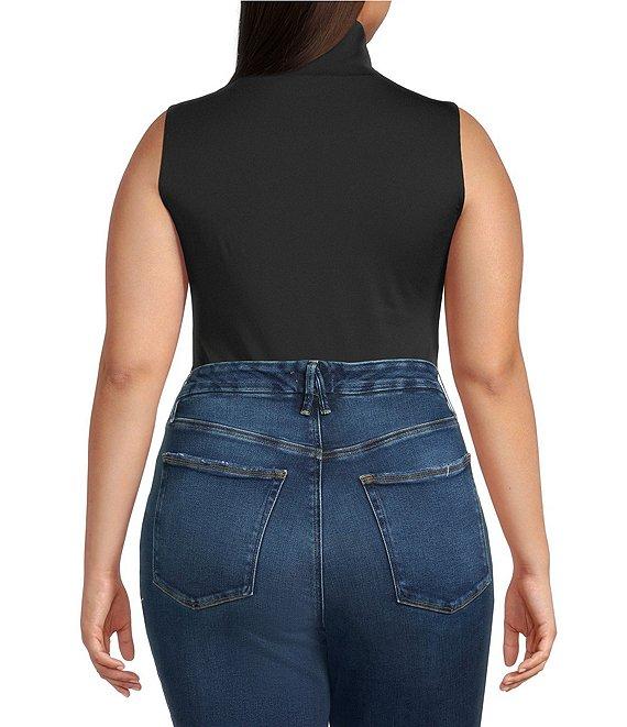 Good American Plus Size Weightless Mock Neck Sleeveless Bodysuit Product Image
