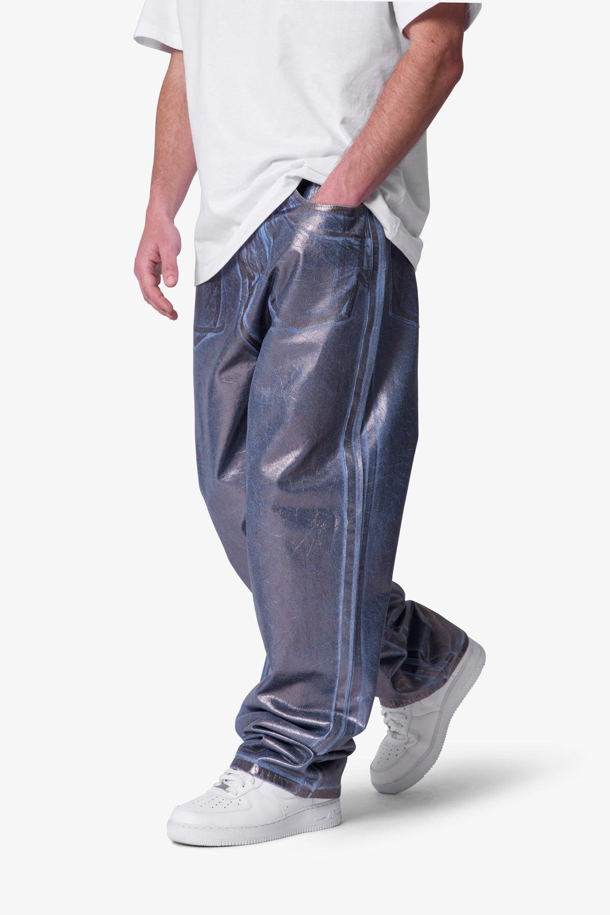 Ultra Baggy Chrome Sprayed Denim - Blue/Silver Product Image