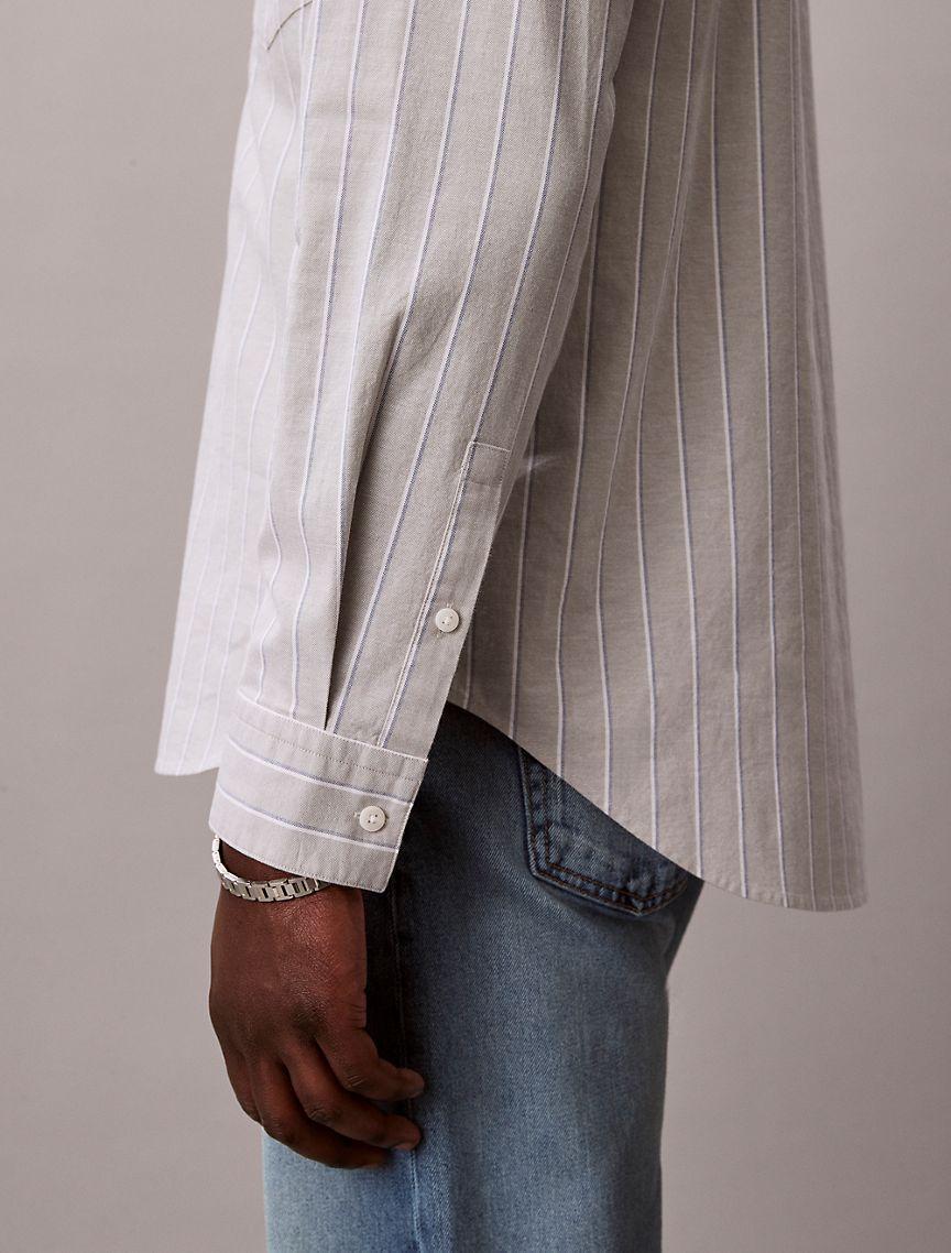 Double Stripe Classic Oxford Button-Down Shirt Product Image