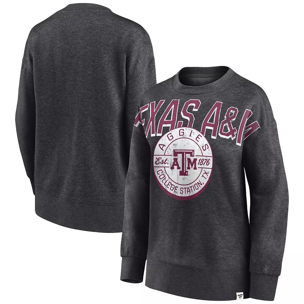 Women's Fanatics Branded Heathered Charcoal Texas A&M Aggies Jump Distribution Pullover Sweatshirt,  Product Image