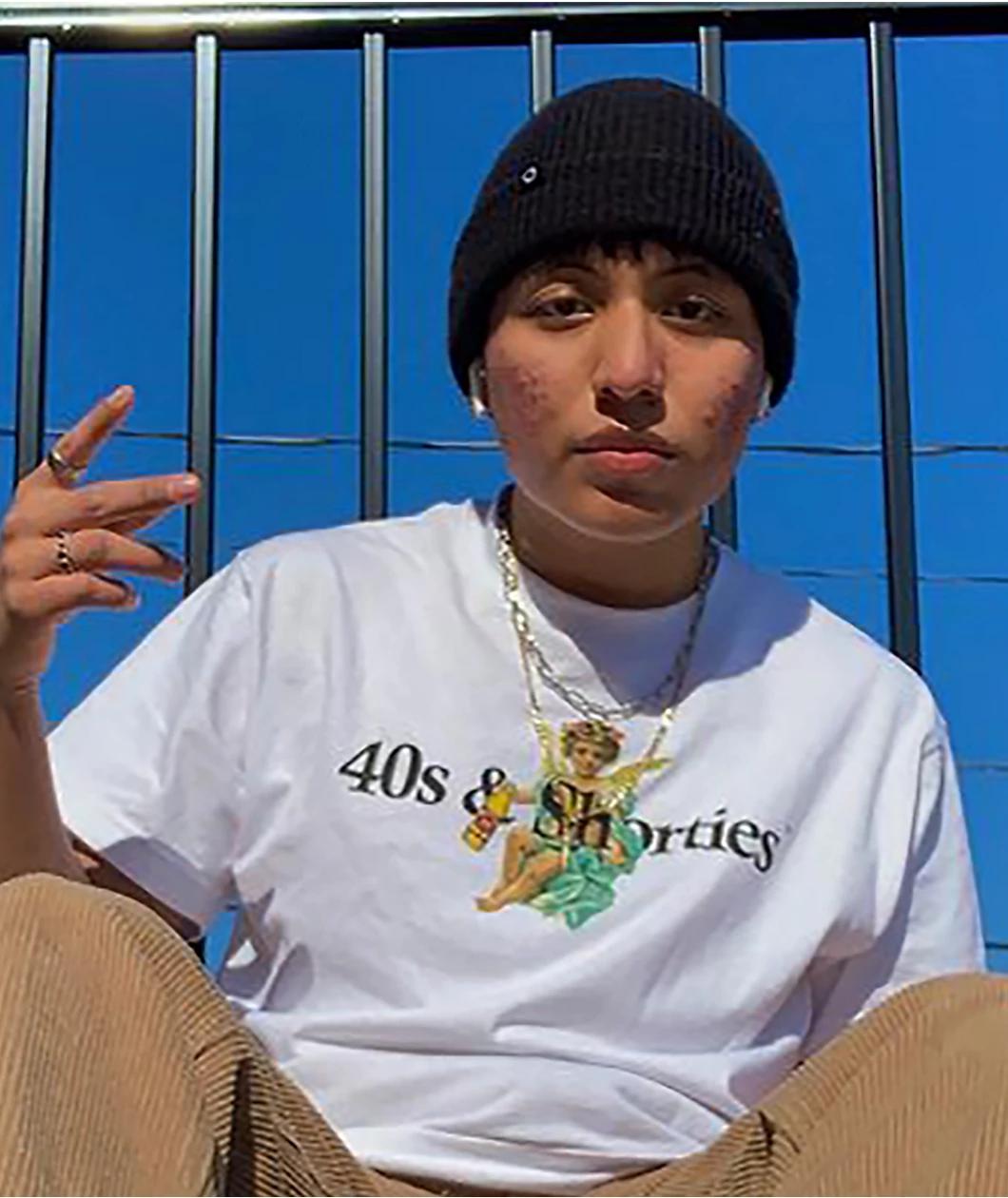 40s & Shorties Angel Logo White T-Shirt Product Image