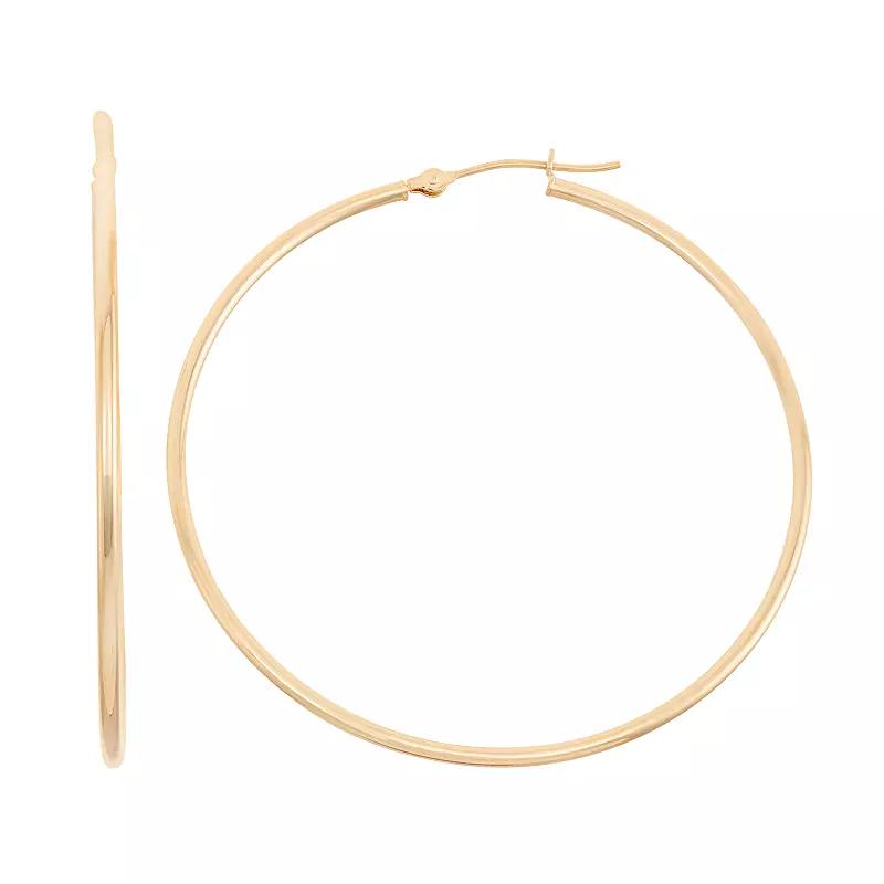 Jordan Blue 14k Gold Tube Hoop Earrings - 45 mm, Women's, Yellow Product Image