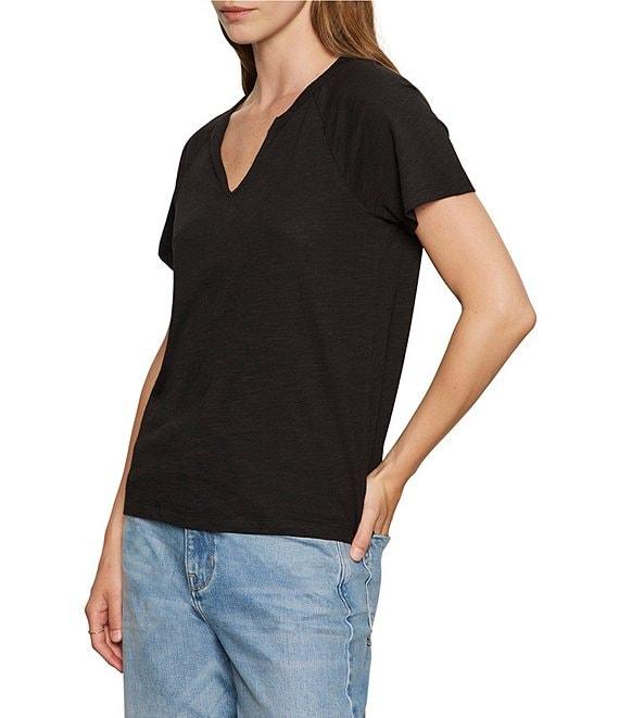 Sanctuary Cotton Slub Jersey Notch Neck Short Sleeve Tee Product Image