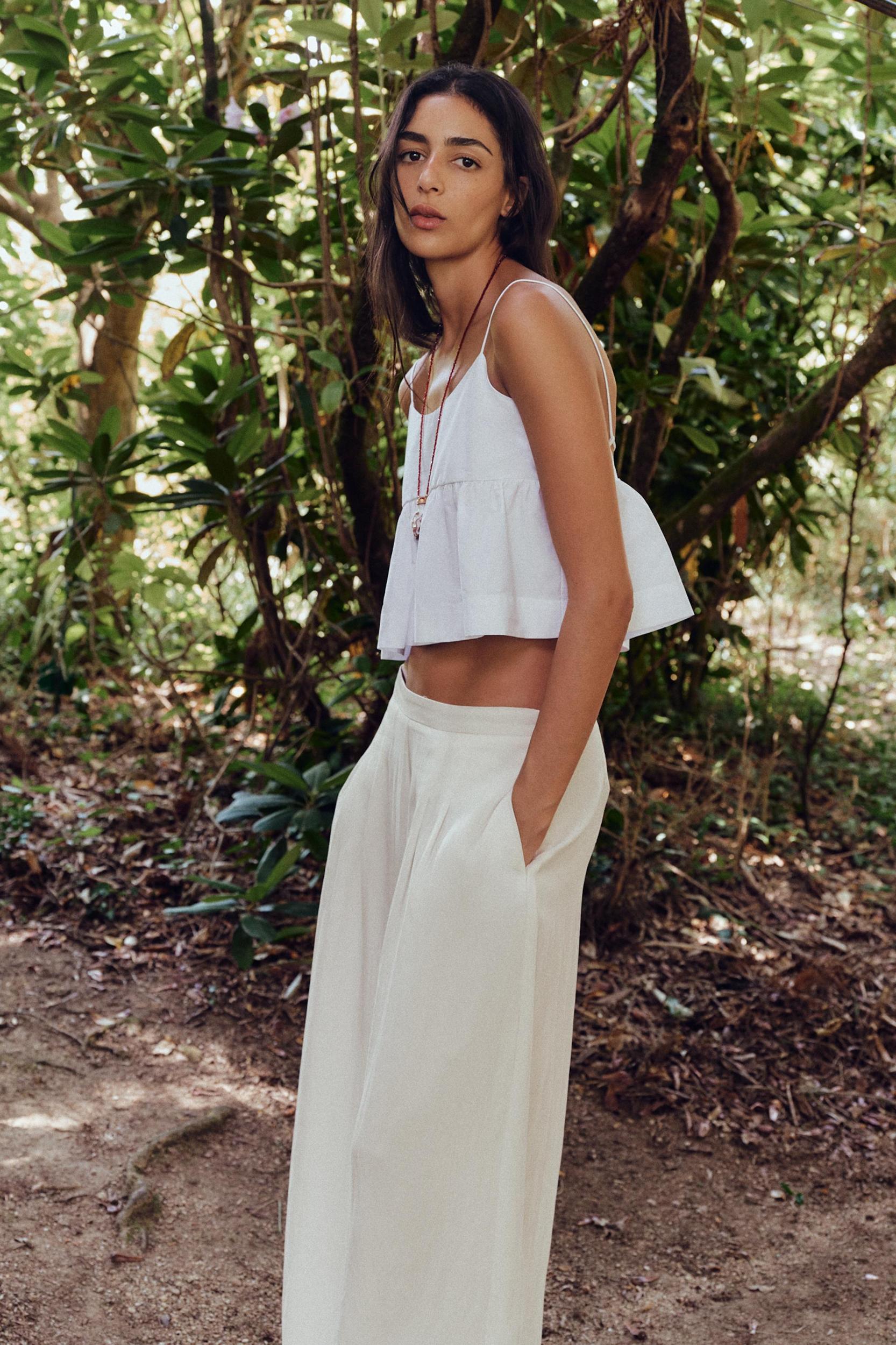 POPLIN PEPLUM TOP Product Image