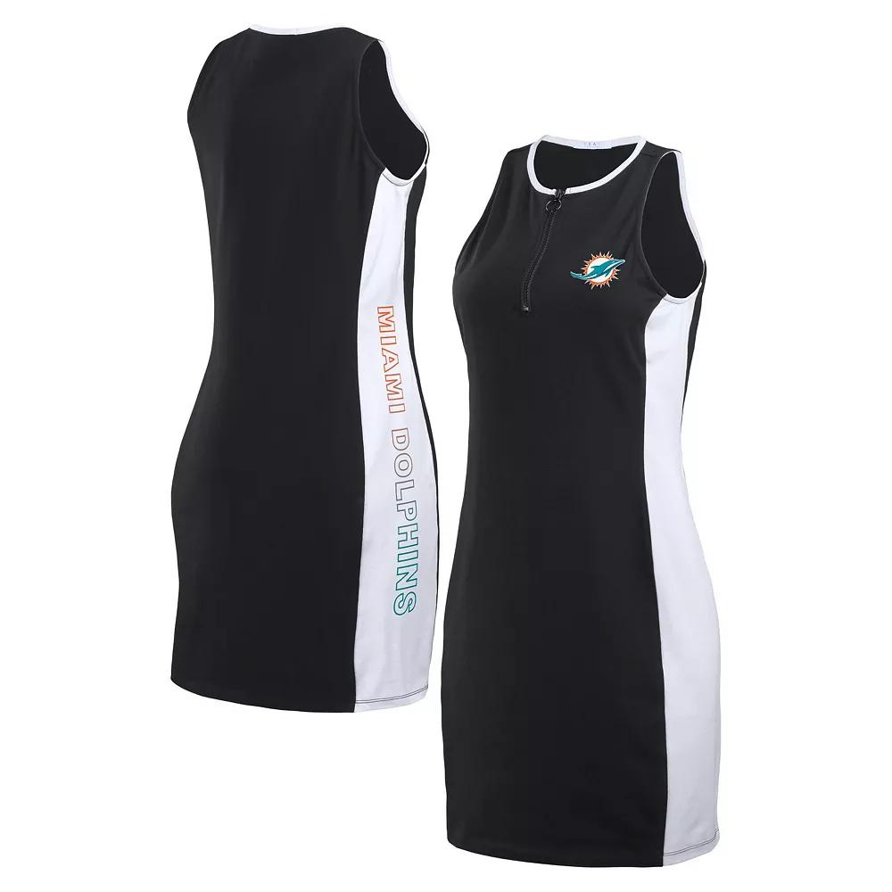 Women's WEAR by Erin Andrews Black Miami Dolphins Bodyframing Tank Dress,  Product Image