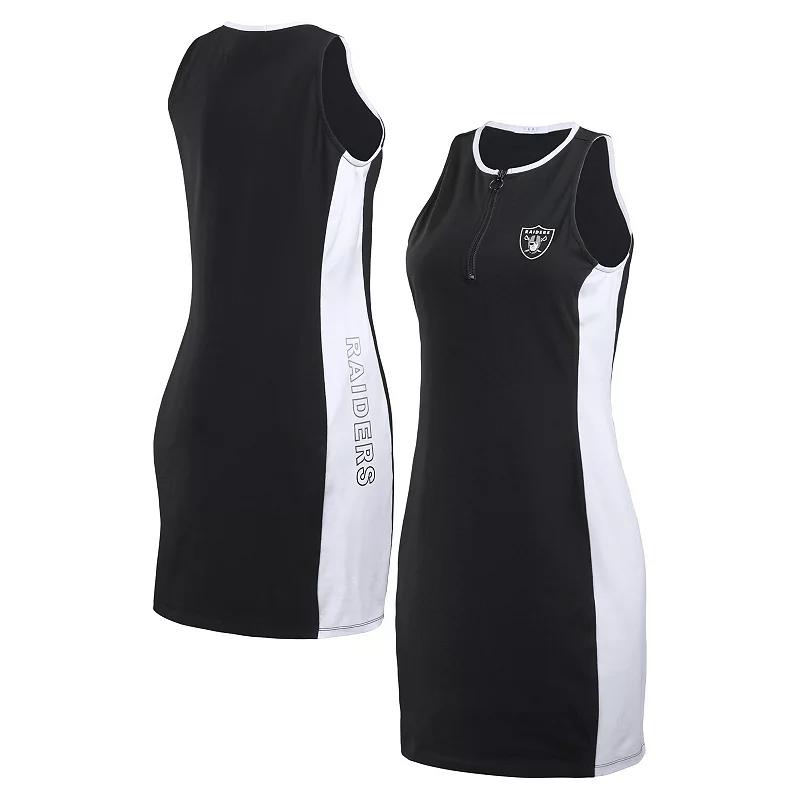 Women's WEAR by Erin Andrews Black San Francisco Giants Color Block Quarter-Zip Sleeveless Dress, Size: XXL Product Image