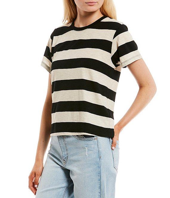 Copper Key Stripe Short Sleeve Boxy T-Shirt Product Image