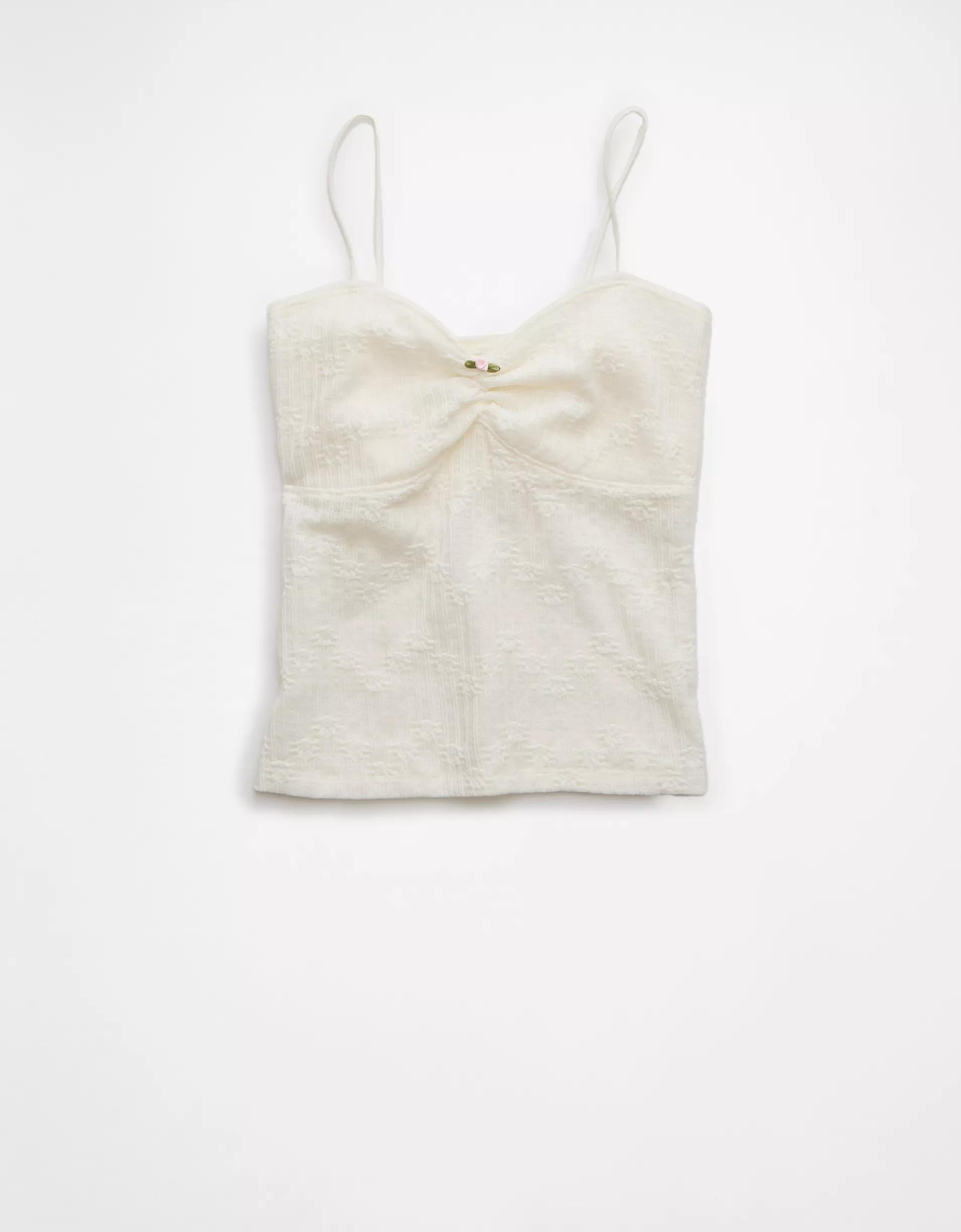 AE Cinched Lace Tank Top Product Image