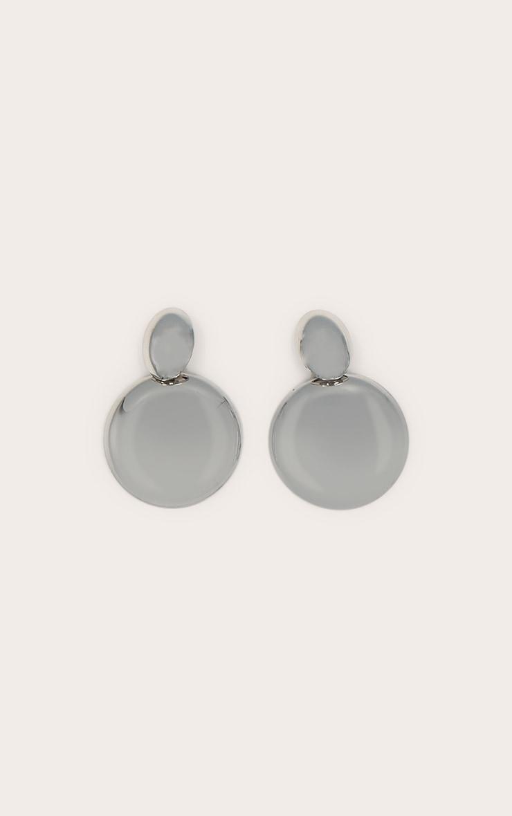 Silver Large Pebble Statement Earrings Product Image