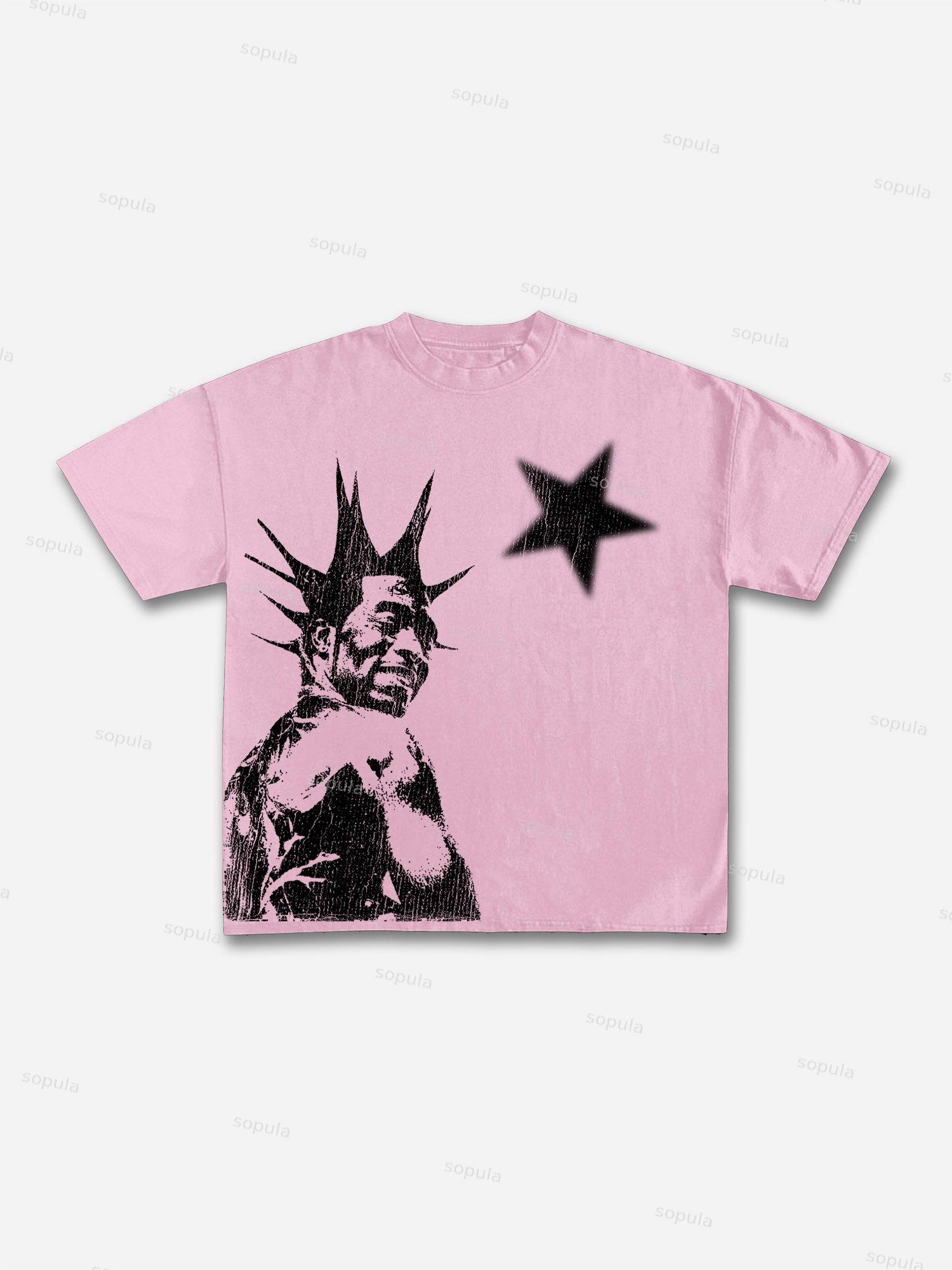 Abstract Humanoid Spider Graphic Cotton T-shirt Product Image