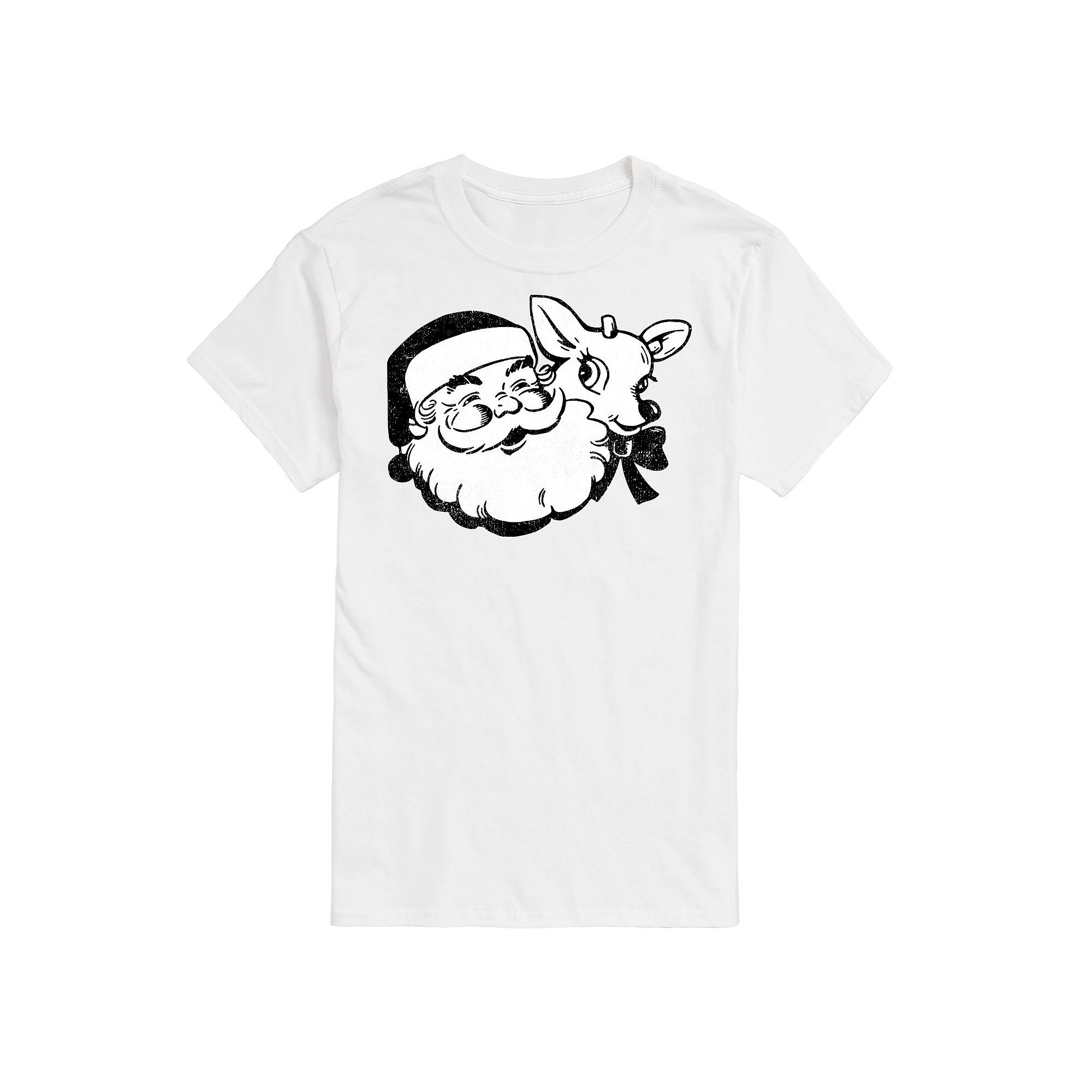 Big & Tall Santa and Reindeer Graphic Tee, Men's,  Product Image