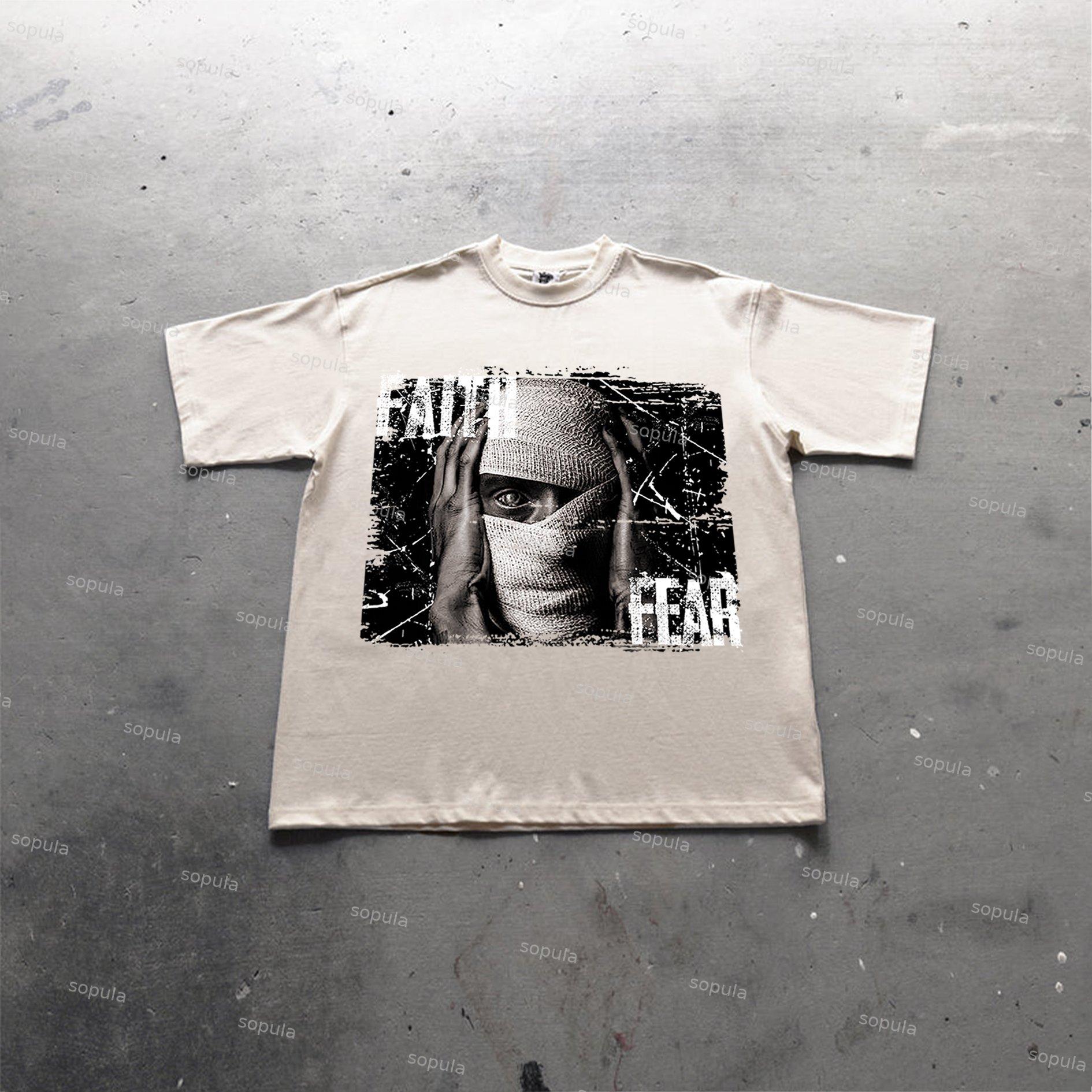 Sopula Mummy Graphic Faith And Fear Print Cotton T-Shirt Product Image