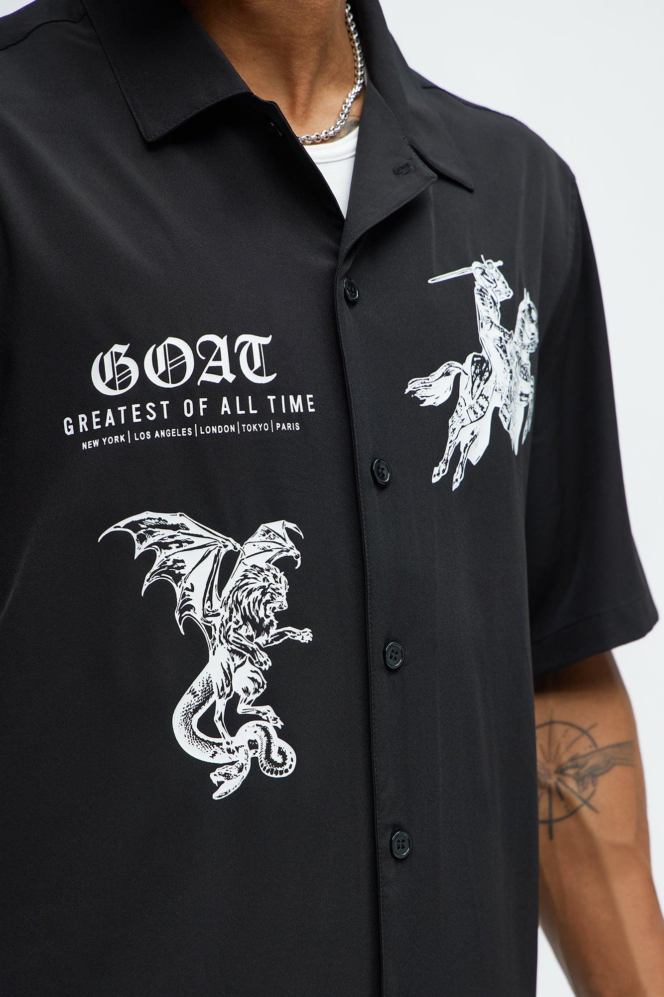 Knight And Gargoyle Full Button Shirt - Black Product Image