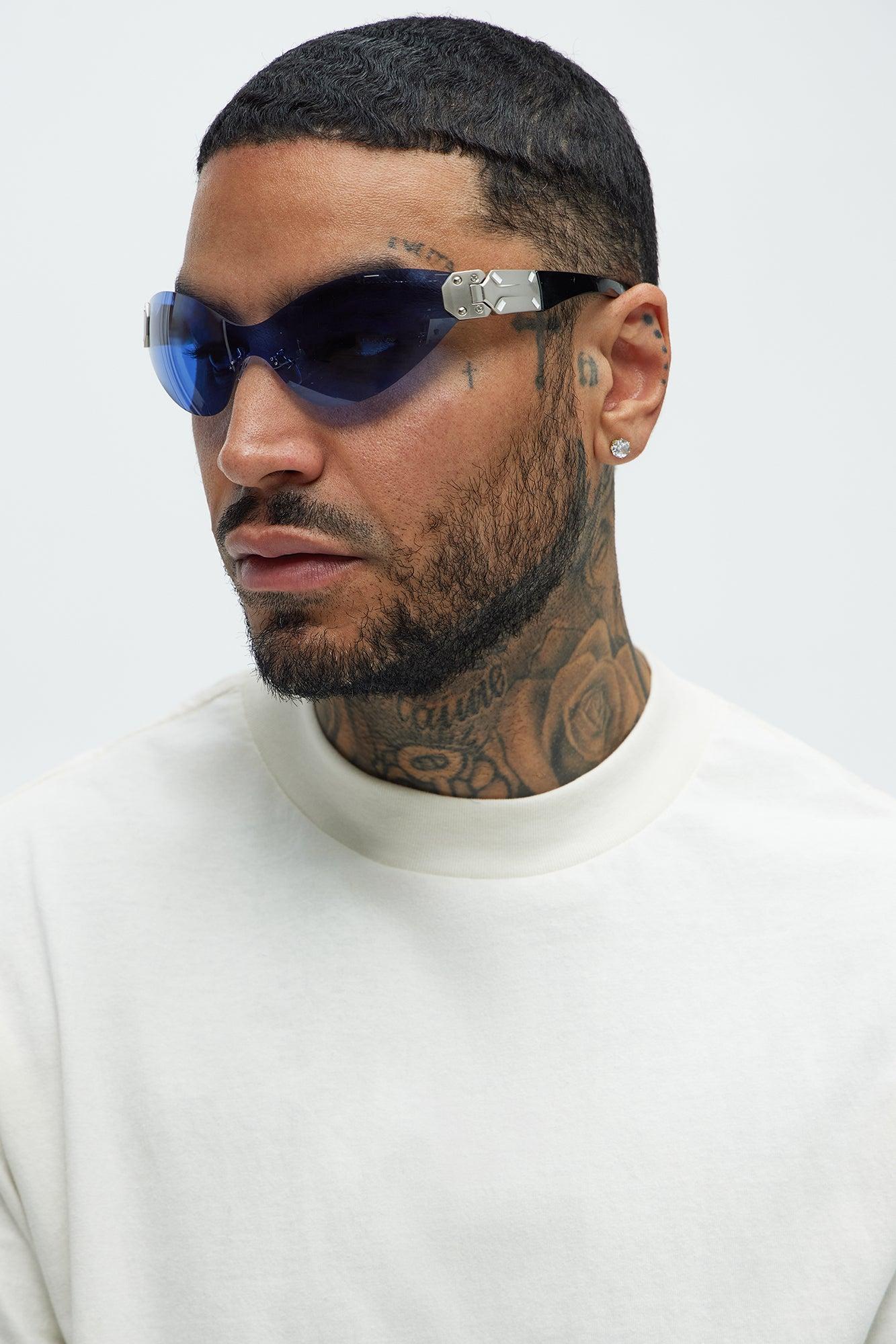 Lit Shield Sunglasses - Blue Product Image