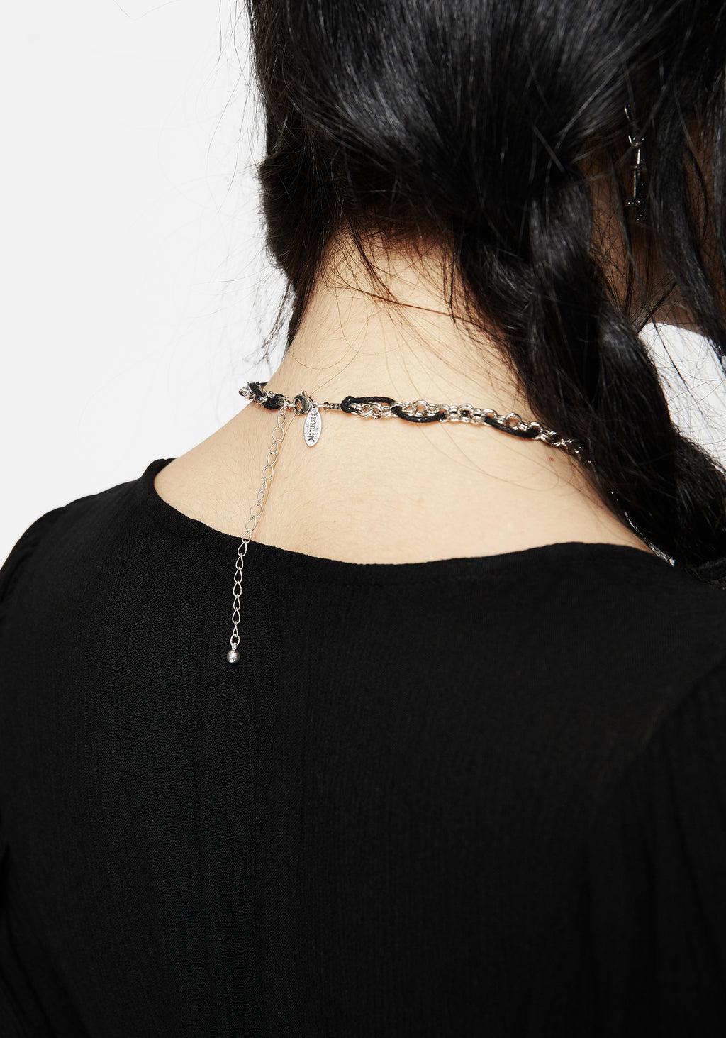 Catkin Cord Weave Cross Choker Product Image