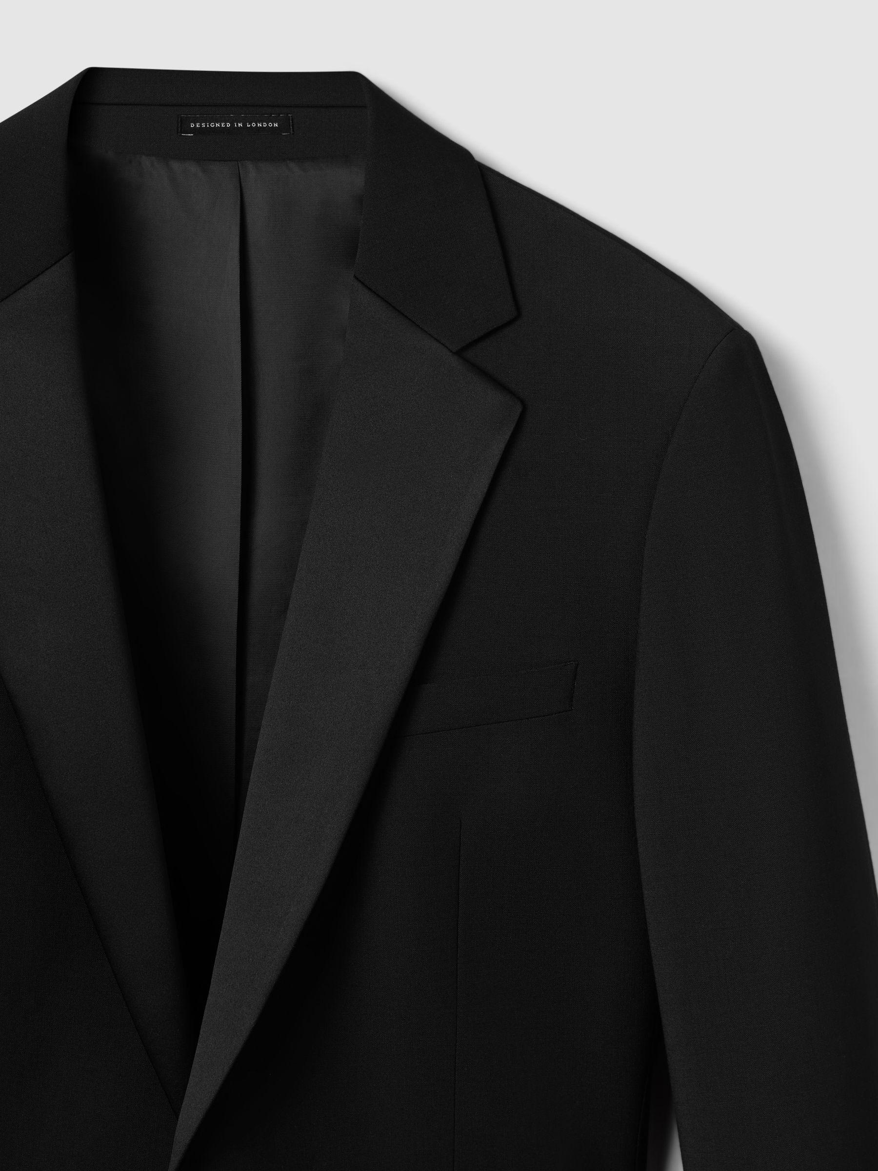 Single Breasted Tuxedo Slim Fit Jacket in Black Product Image