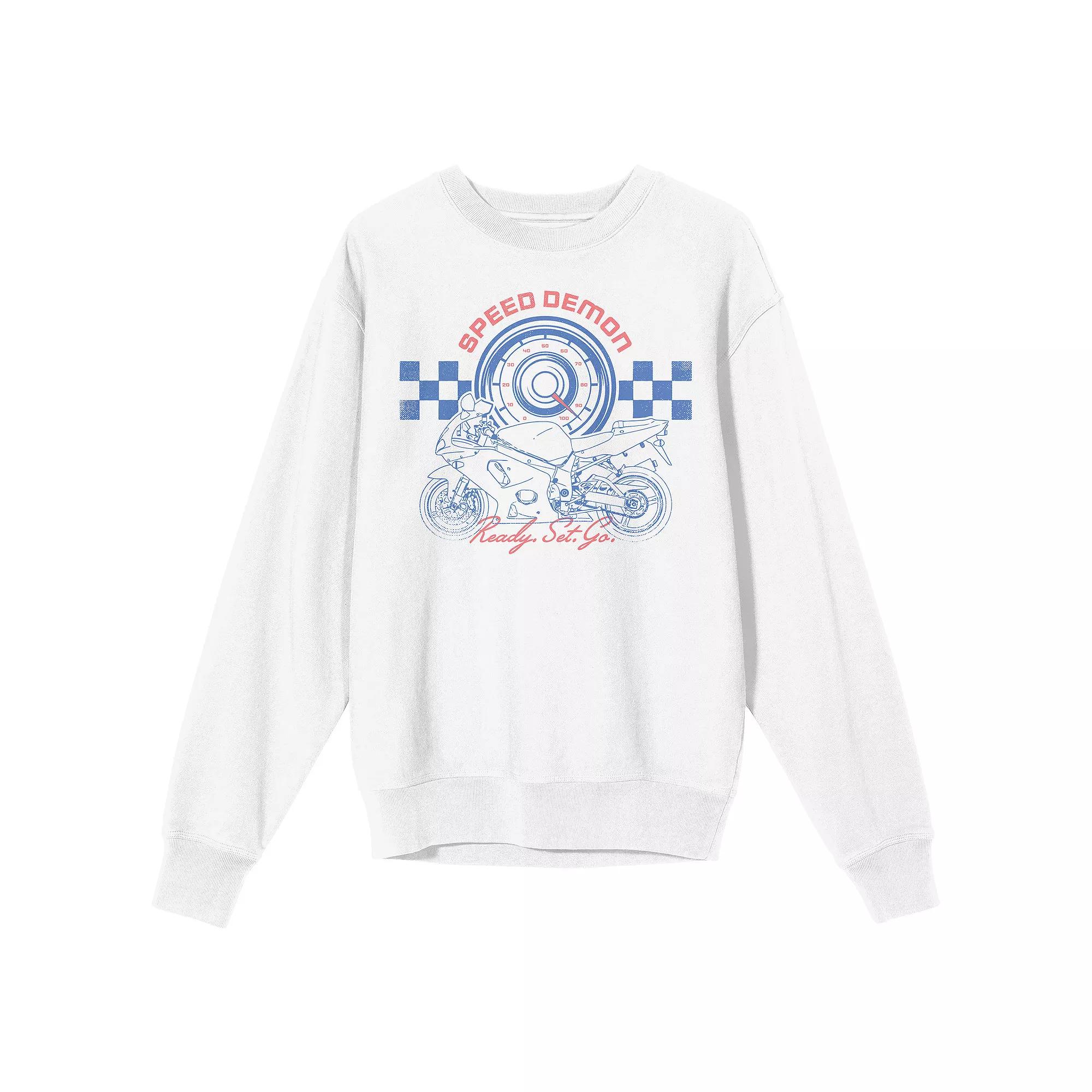 Men's Sportsbike Race Speed Demon Graphic Tee, Size: Small, White Product Image