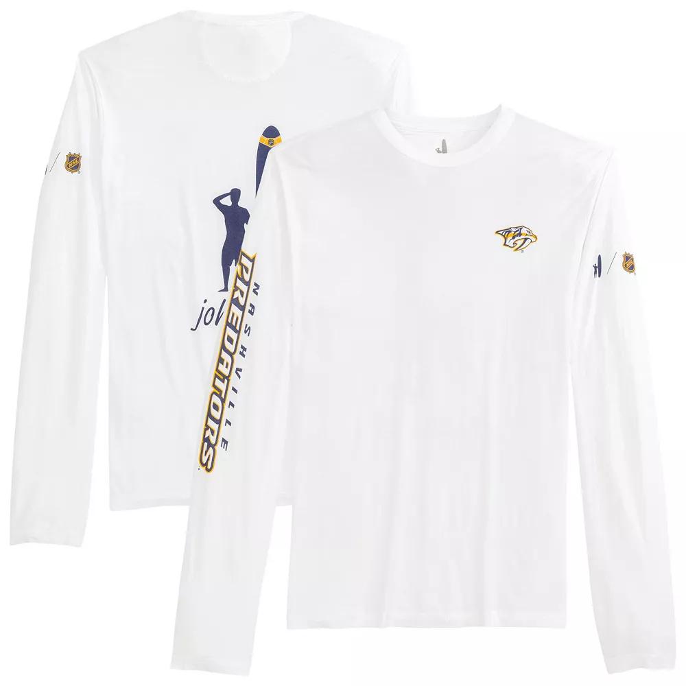 Men's johnnie-O White Nashville Predators Adam Long Sleeve T-Shirt,  Product Image