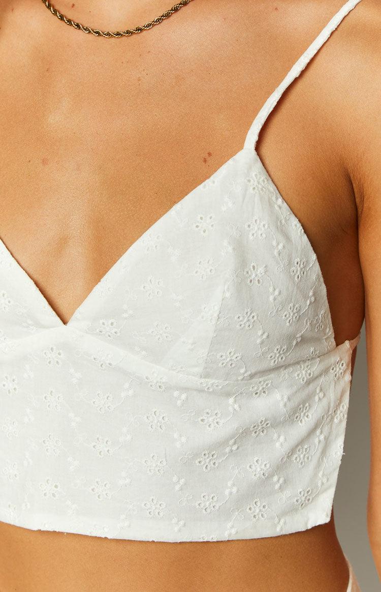 Dallas White Tie Back Top Product Image