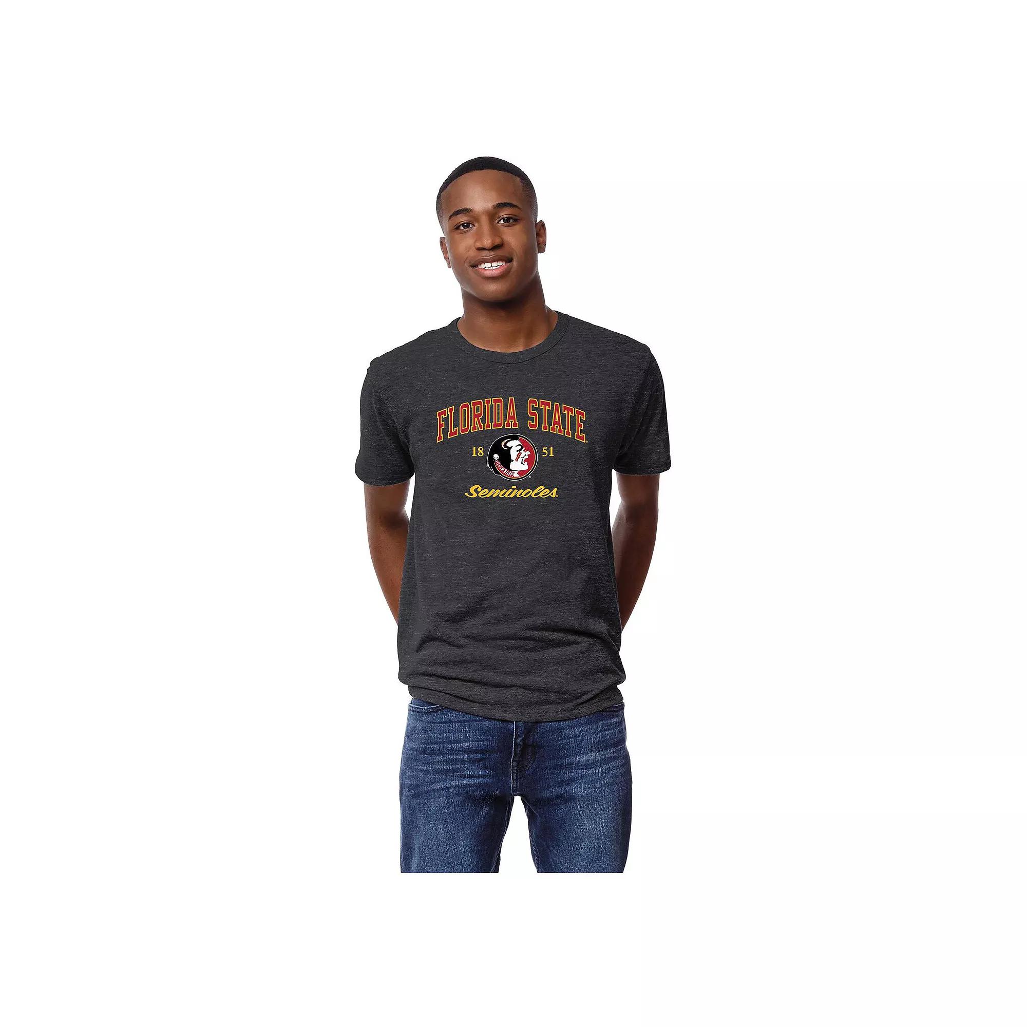 Men's League Collegiate Wear Charcoal Florida State Seminoles Arch Script Victory Falls Tri-Blend T-Shirt, Size: Small Product Image