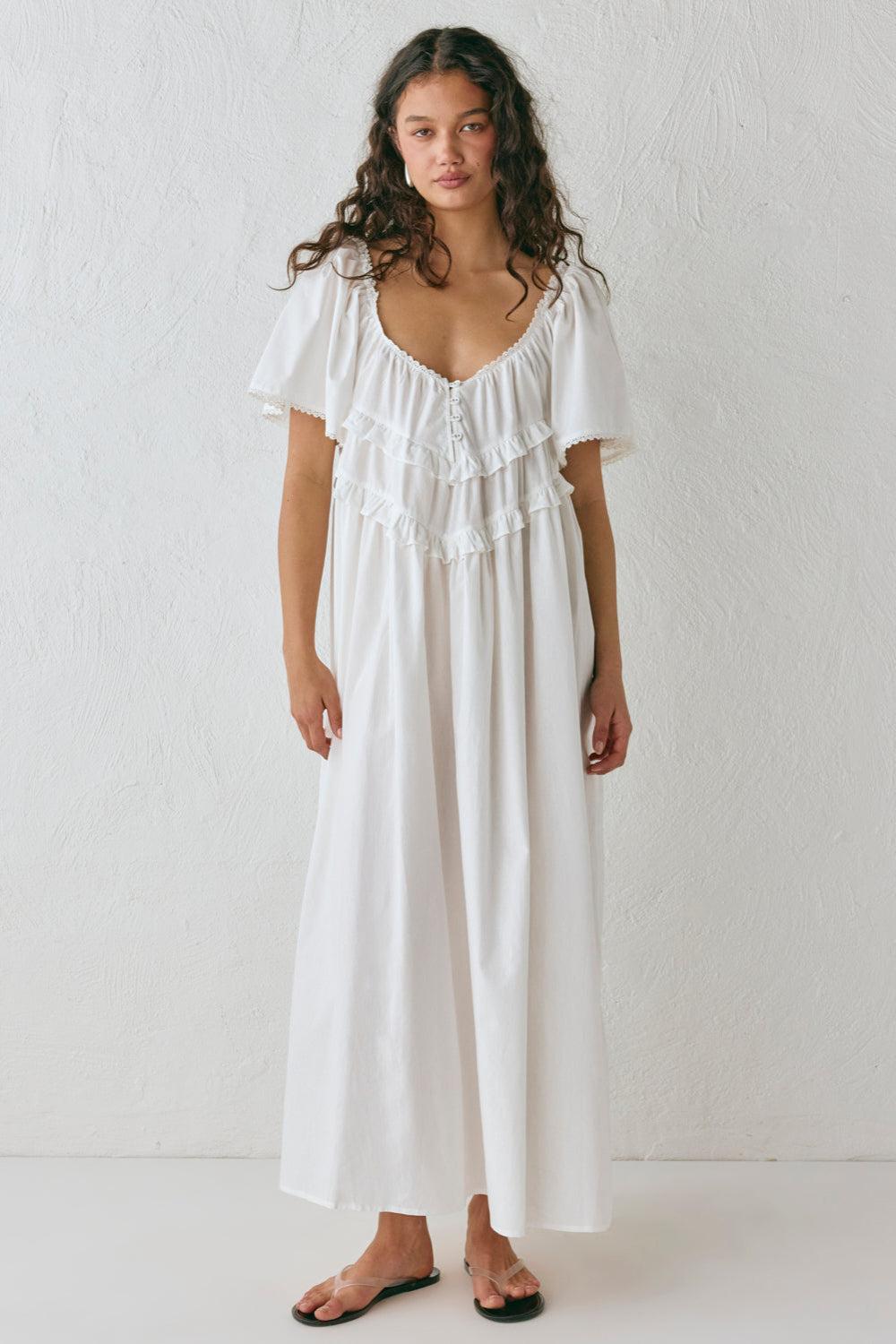 La Prairie Smock Midi Dress White Product Image
