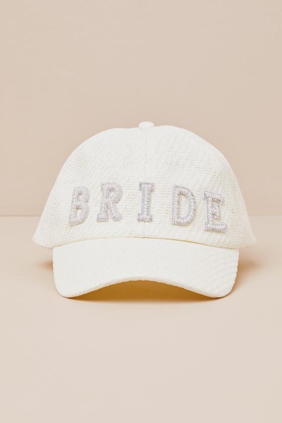 Talitha Ivory Woven Pearl Bride Baseball Hat Product Image