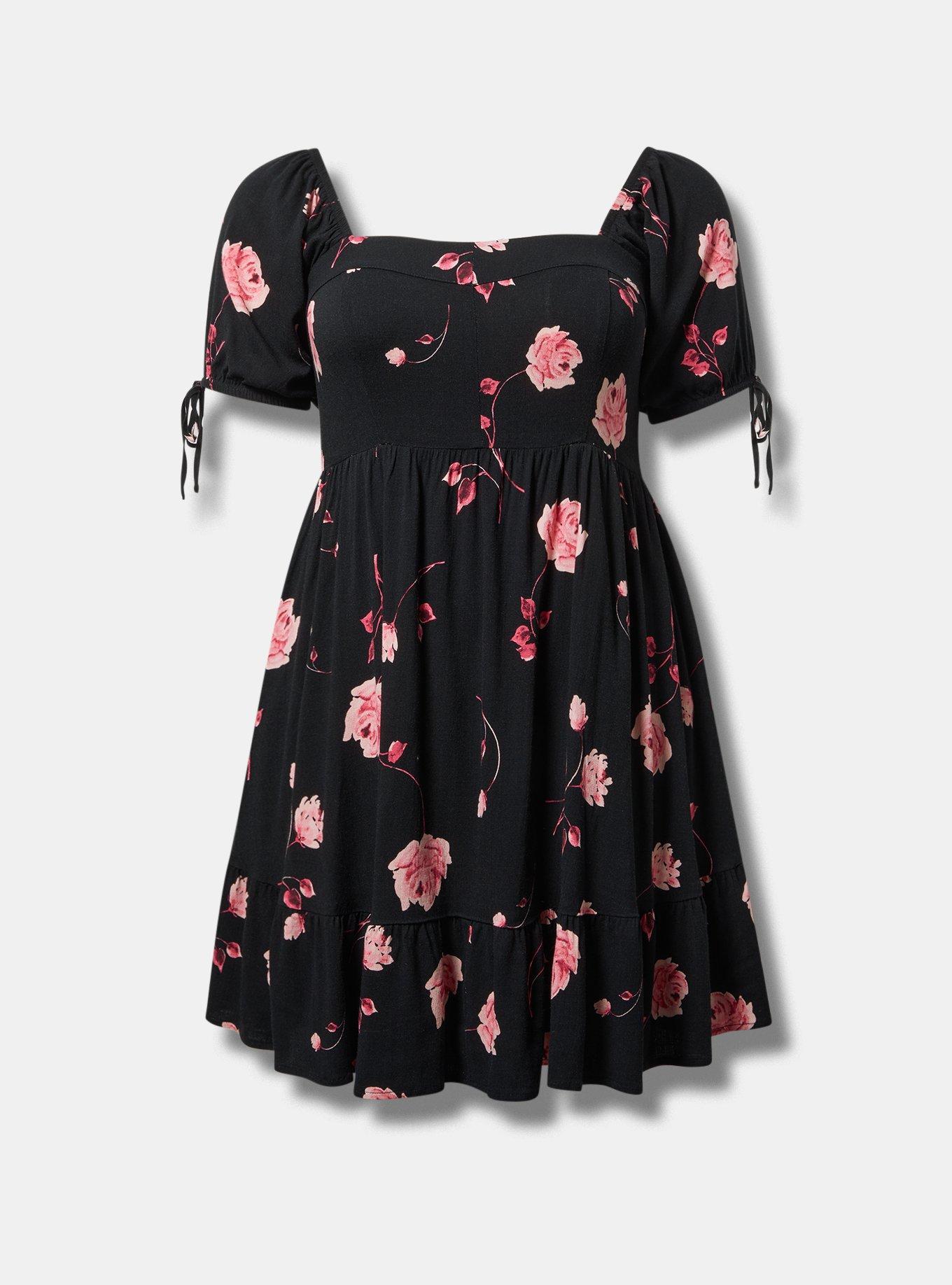 Mini Tie Puff-Sleeve Dress Product Image