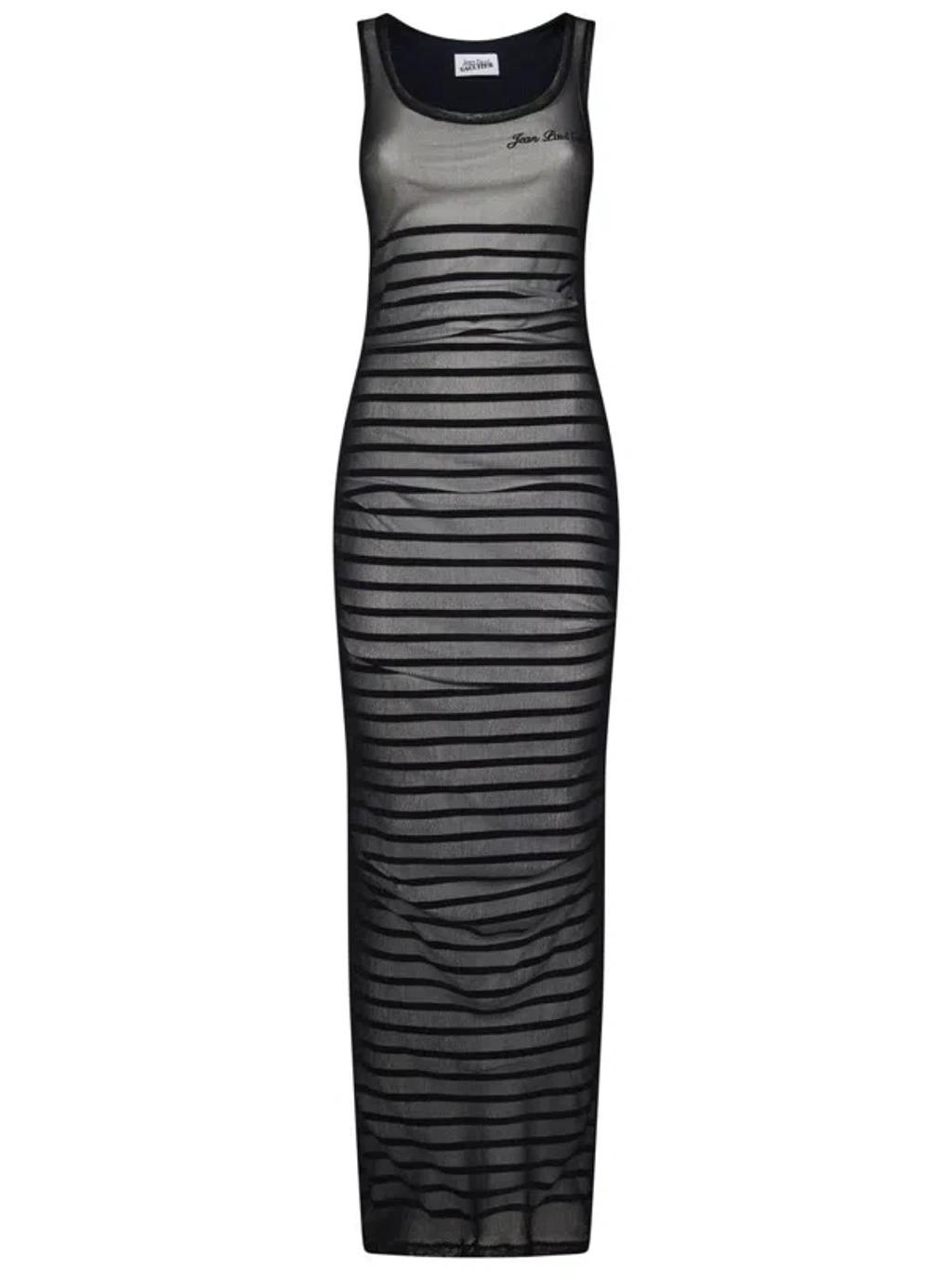 Black & Navy 'The Bi-Material Marinière' Maxi Dress Product Image