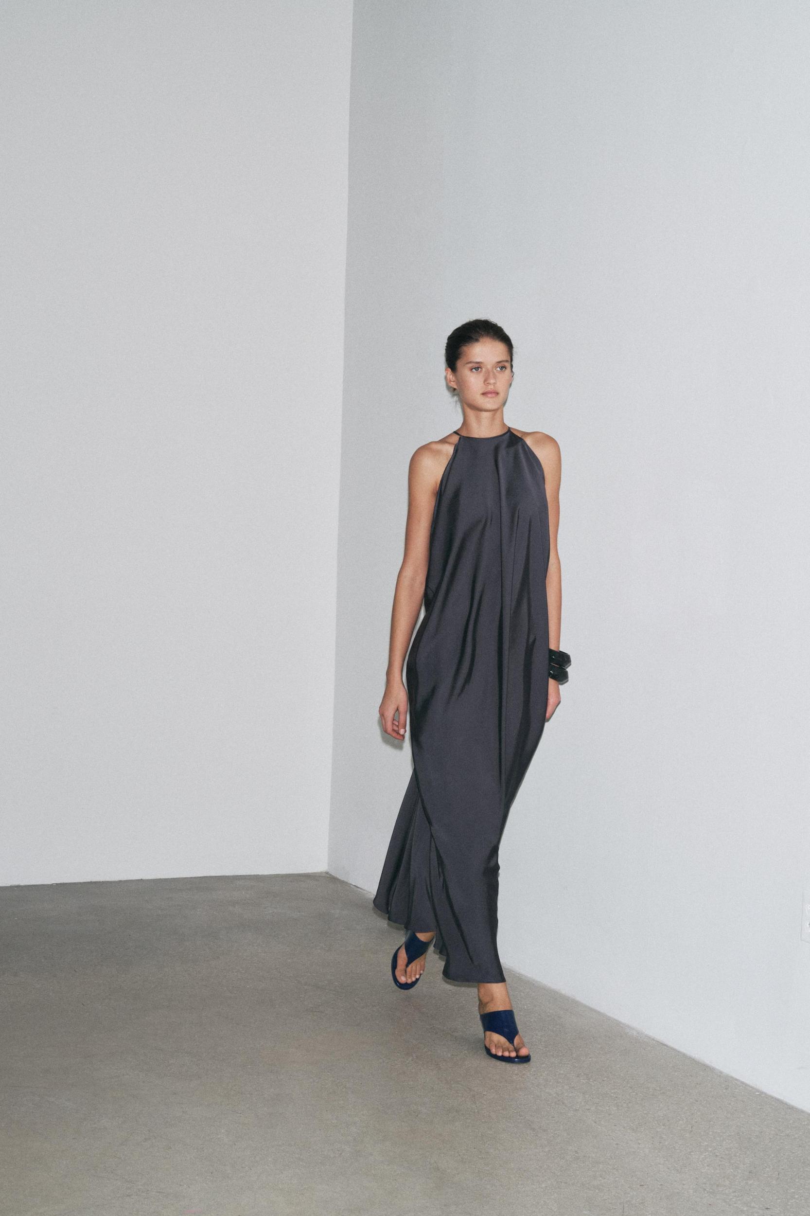 SATIN EFFECT DRESS ZW COLLECTION Product Image