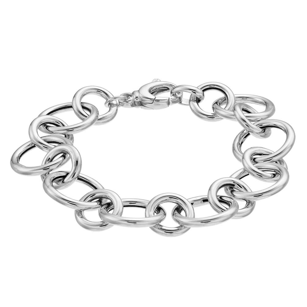Sterling Silver Round Link Bracelet, Women's, Size: 7.5" Product Image