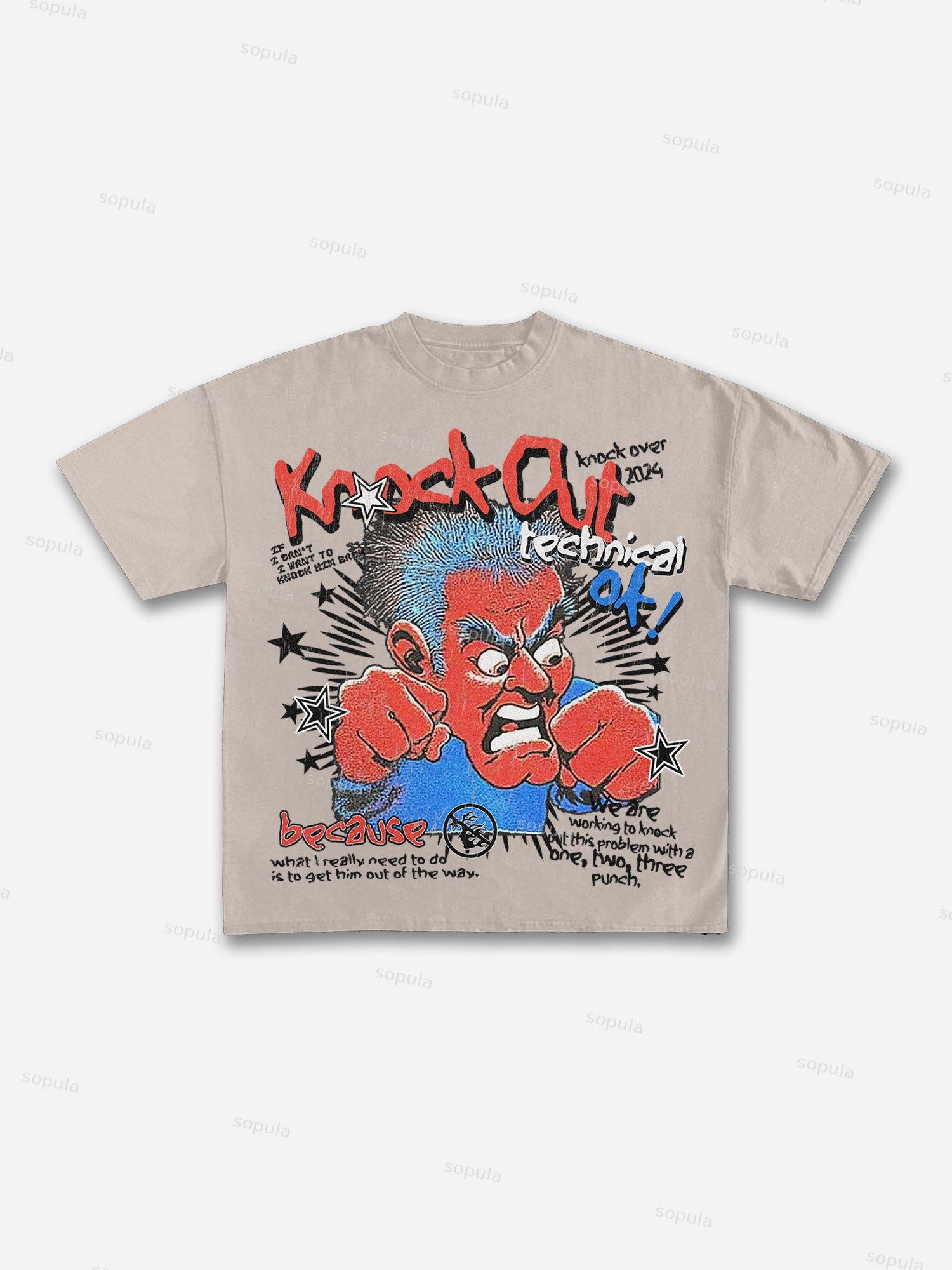 Sopula Knock Out Vintage Graphic Cotton T-Shirt Product Image