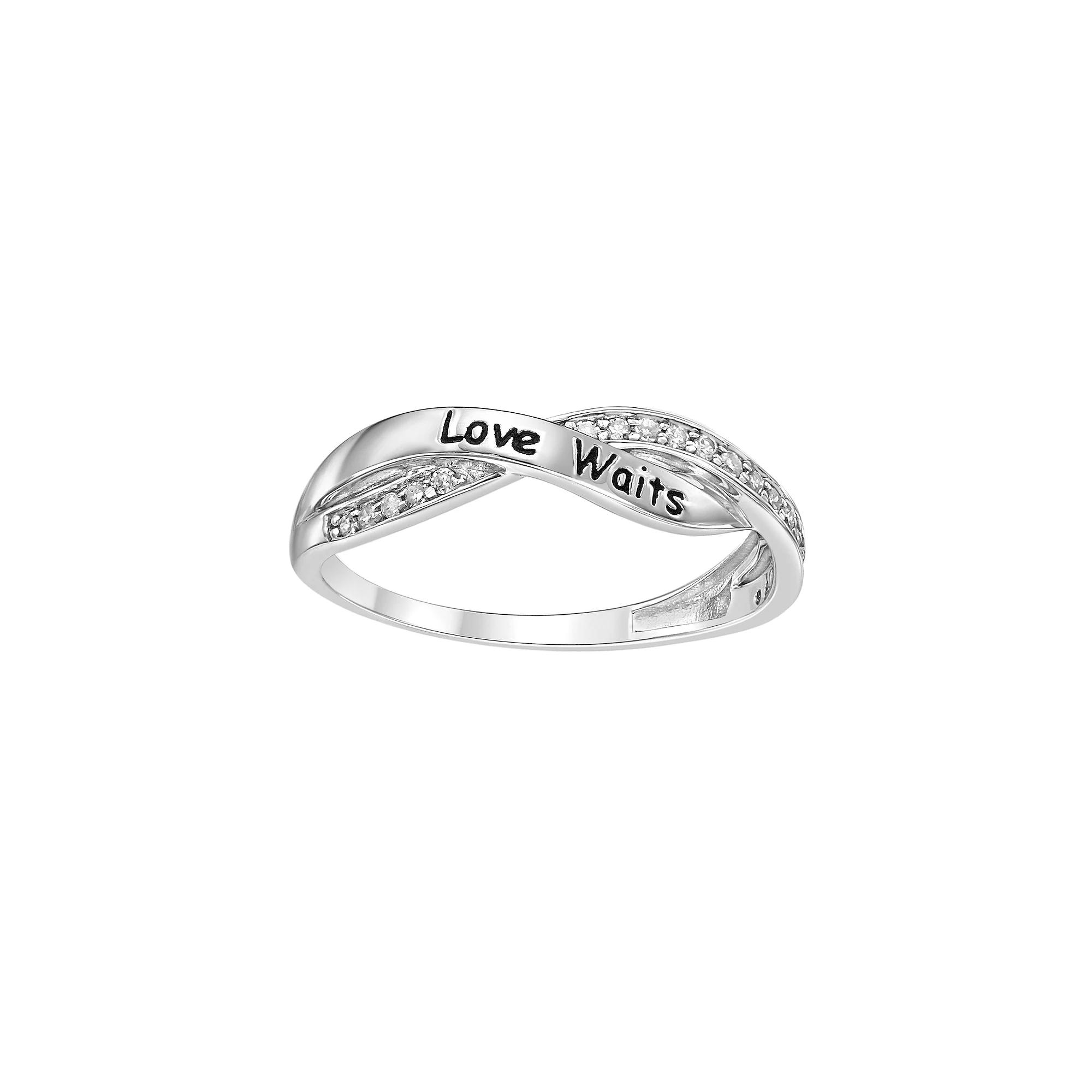 Gemminded Sterling Silver 1/10 Carat T.W. Diamond Love Waits Ring, Women's, Size: 8 Product Image