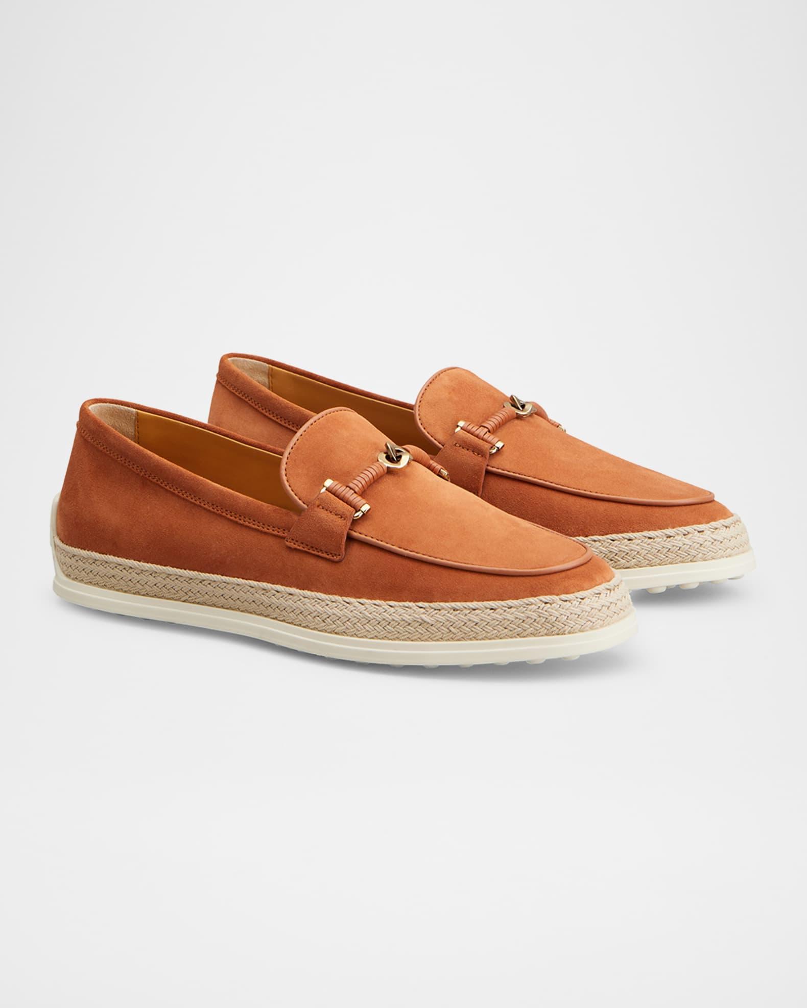 Suede and Raffia Slipper Loafers  Product Image